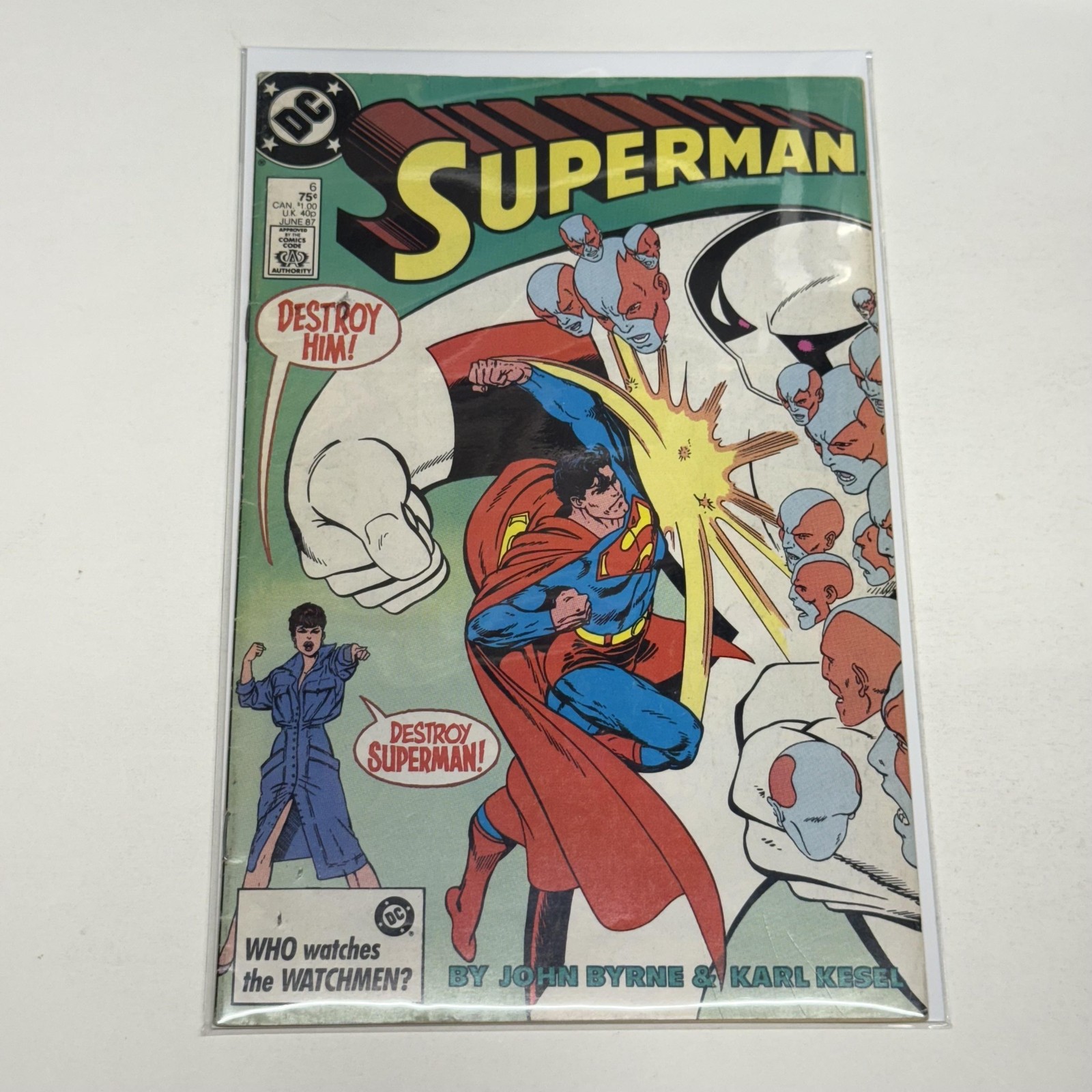 Vintage Superman #6 Comic Book DC June 1987 John Byrne Watchmen Ad Bronze Age