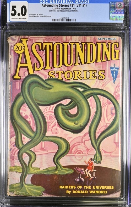 Astounding Stories 1932 September, #31. CGC 5.0 Pulp