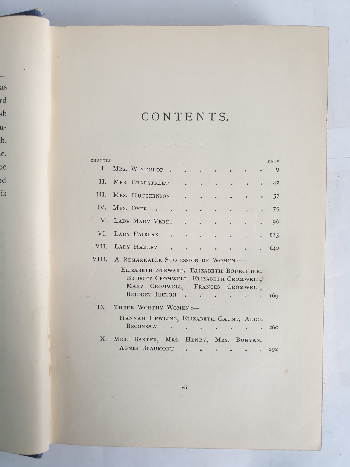 Notable Women of the Puritan Times by William Chapman, 1887 2nd edition, HBK