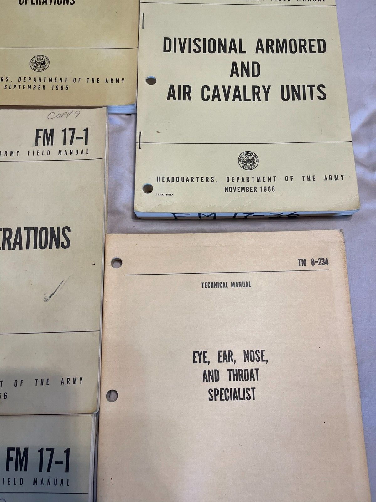 19 in total (Army) War department manuals (Technical & Field) 1944 to 1970