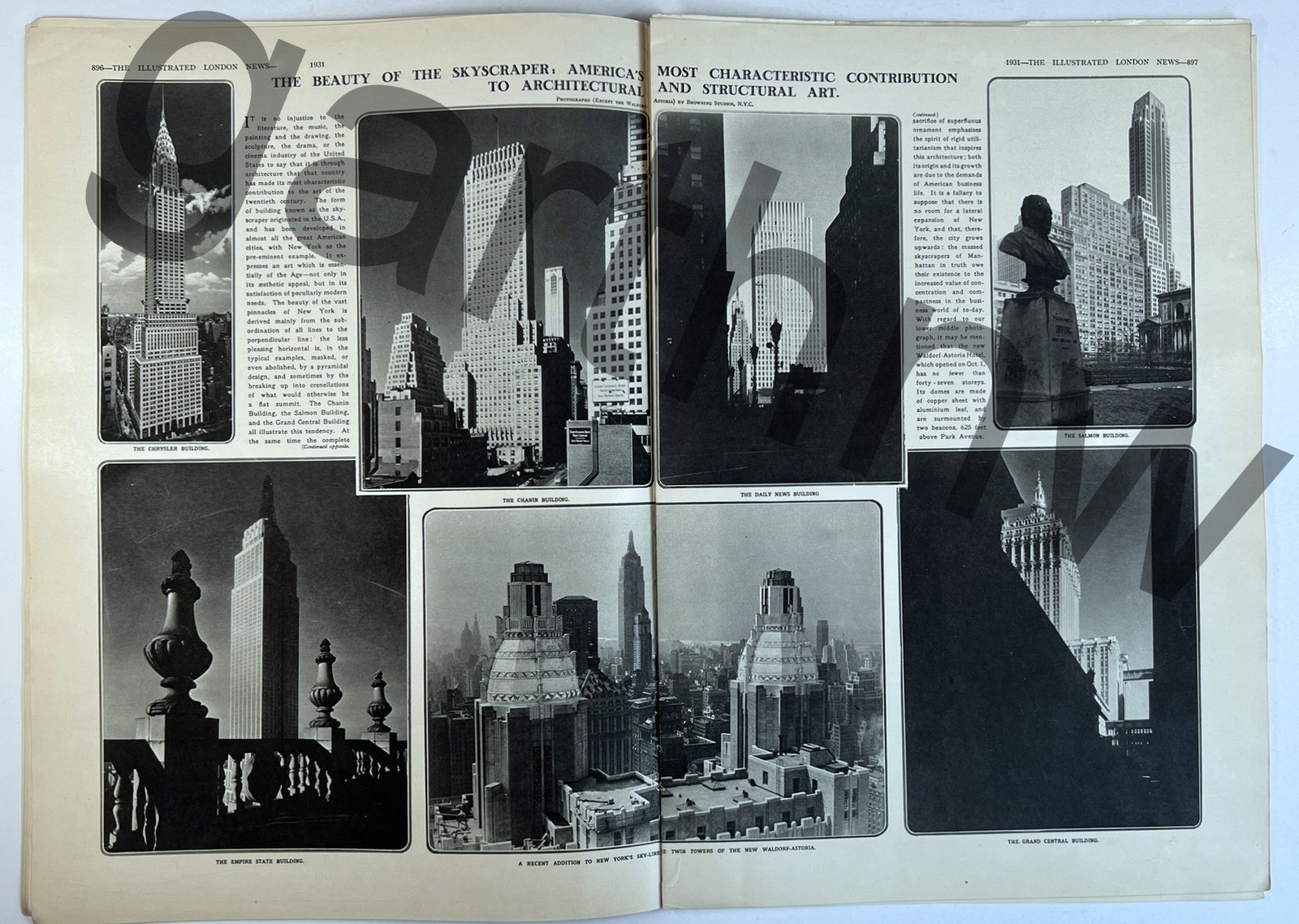 NEW YORK SKYSCRAPERS 1931 MANHATTAN PICTORIAL 1906-1931 SKYLINE PHOTOS