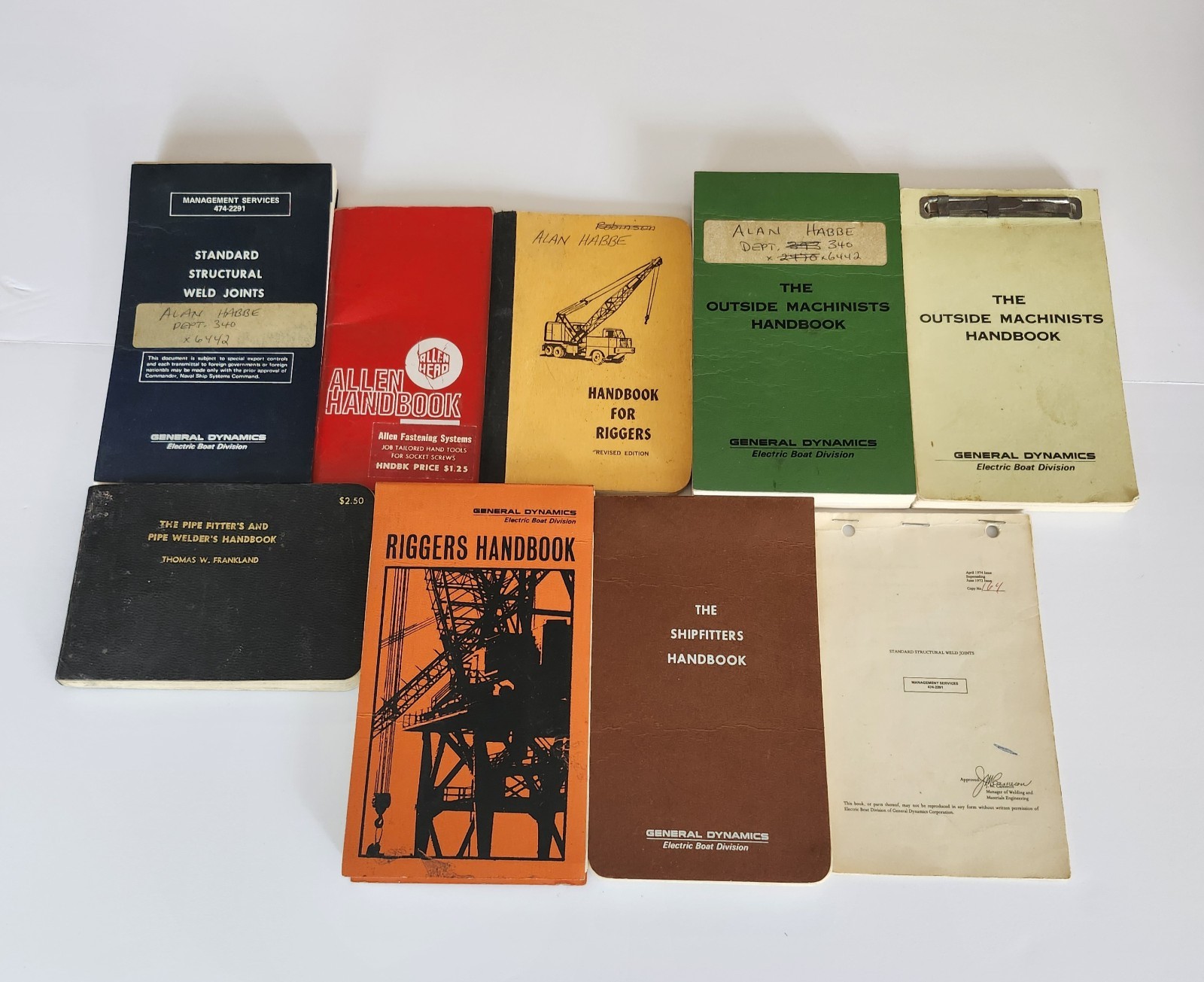 VTG Trade Handbook Manual Lot – Many General Dynamics Electric Boat Submarine