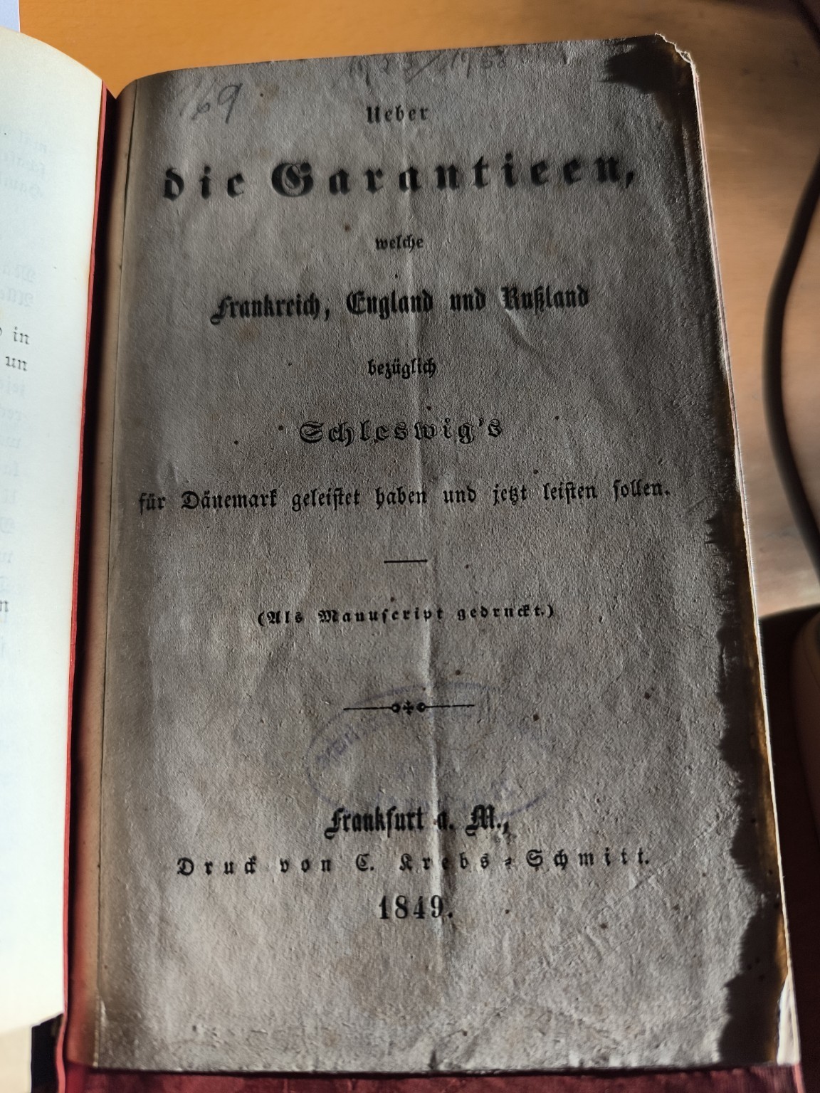 1849 Schleswig Guarantees England France Russia Denmark Rare
