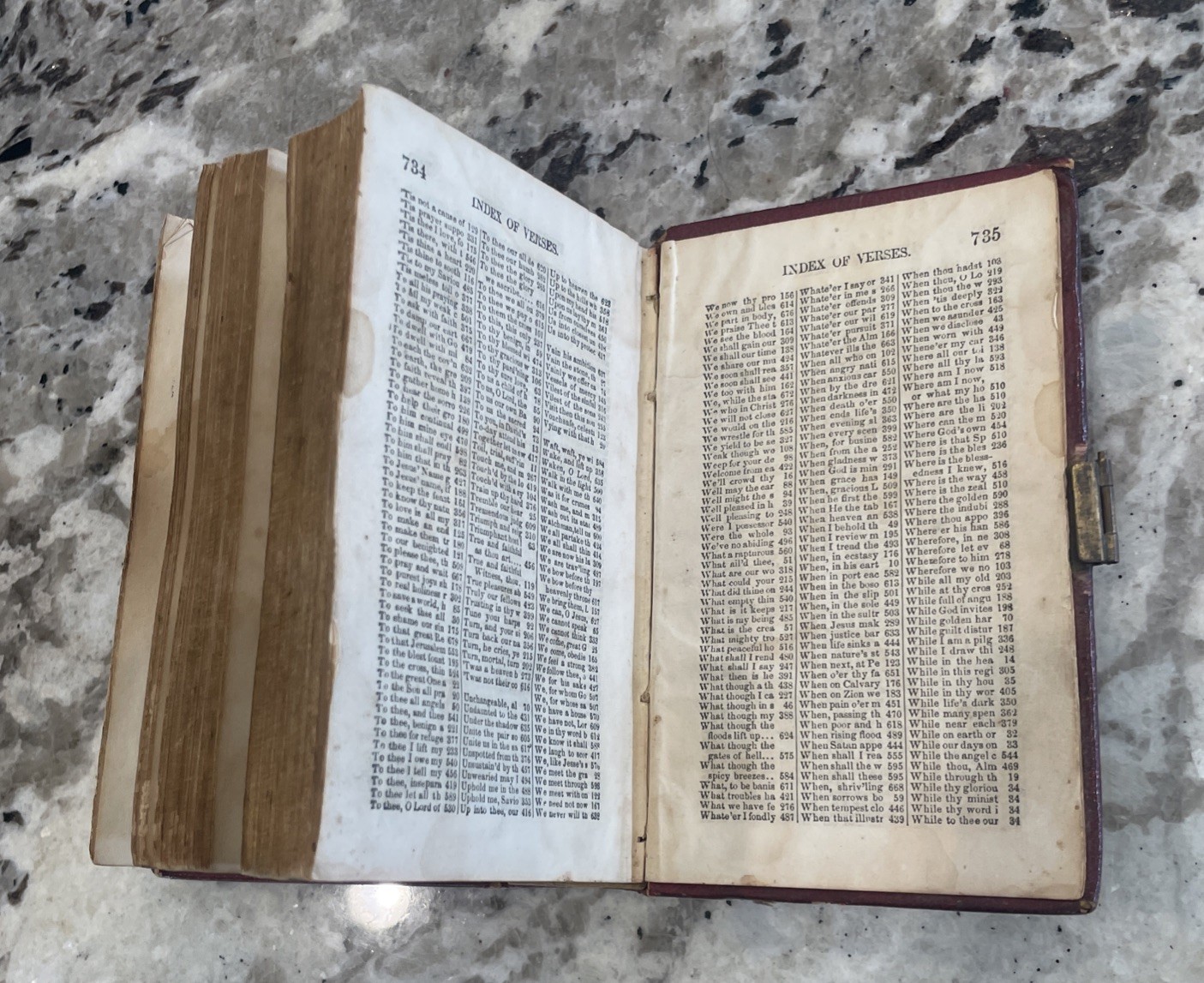 Antique 1849 Mini Methodist Hymns Leather W Hinge The Methodist Episcopal Church