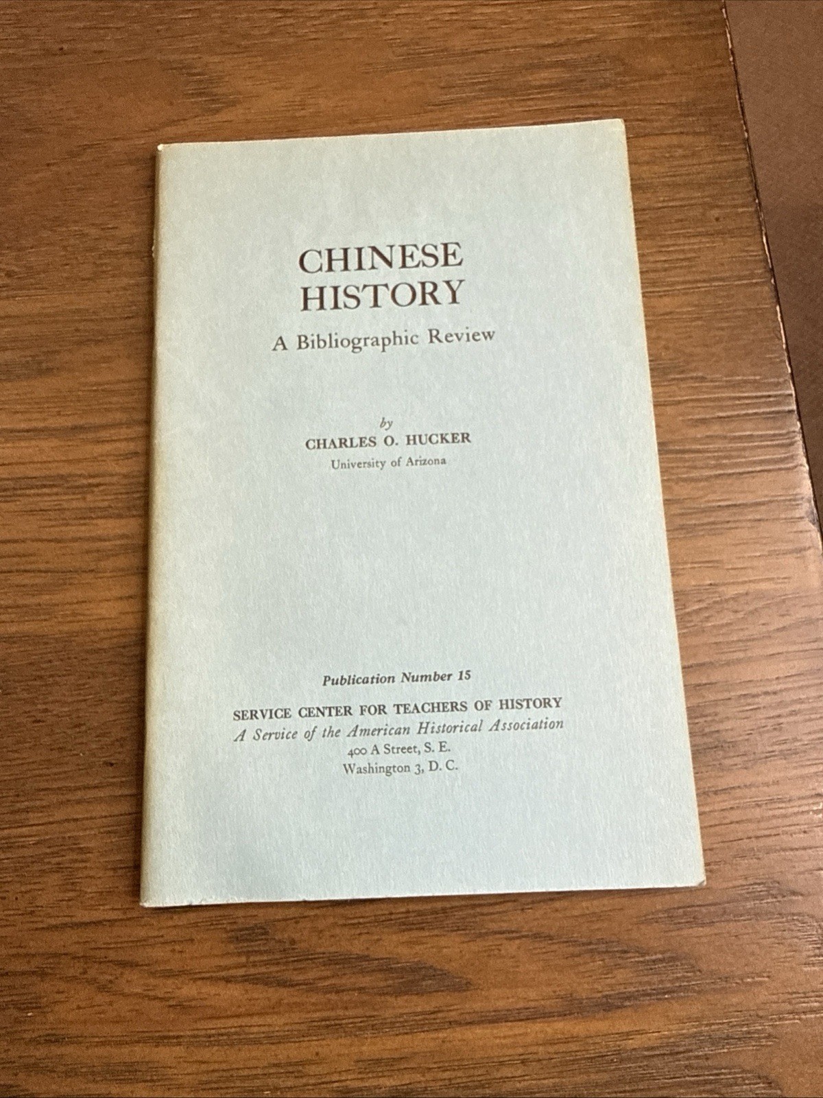 Chinese History: A Bibliographic Review by Charles O. Hucker – 1958 Arizona