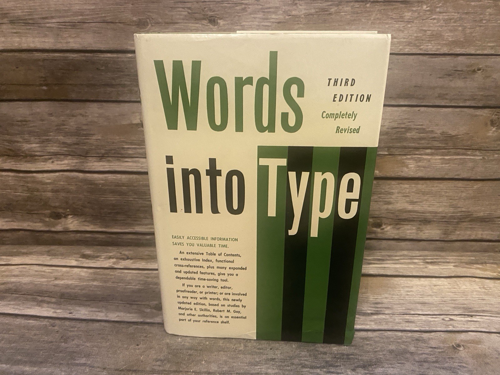 Words Into Type 1974 Third 3rd Edition Hardcover w/ Dust Jacket Prentice Hall