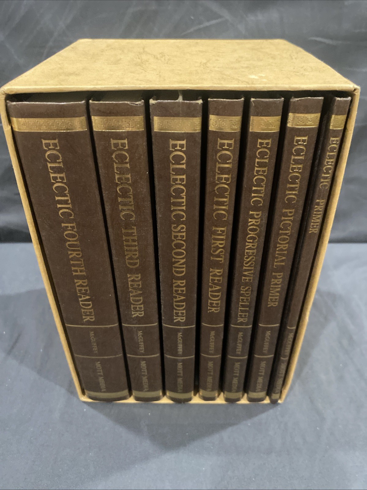 McGuffey’s Eclectic Reader Series 7 Vol. Set Mott Media 1982 Boxed HC Rare