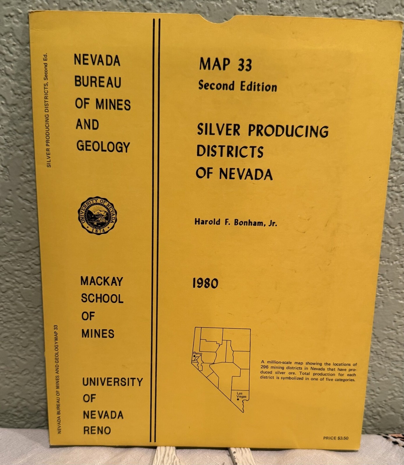 Harold F Bonham / Silver Producing Districts of Nevada Map 33 1980 2nd edition