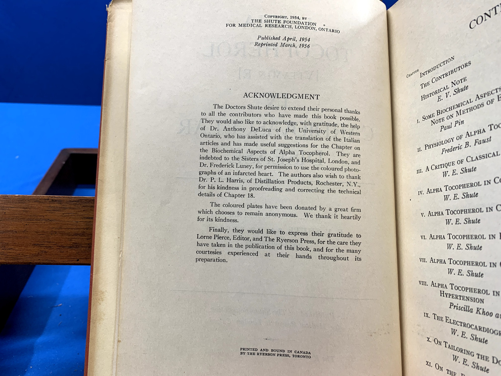 Alpha Tocopherol [Vitamin E] in Cardiovascular Disease- W.E. Shute & E.V. Shute
