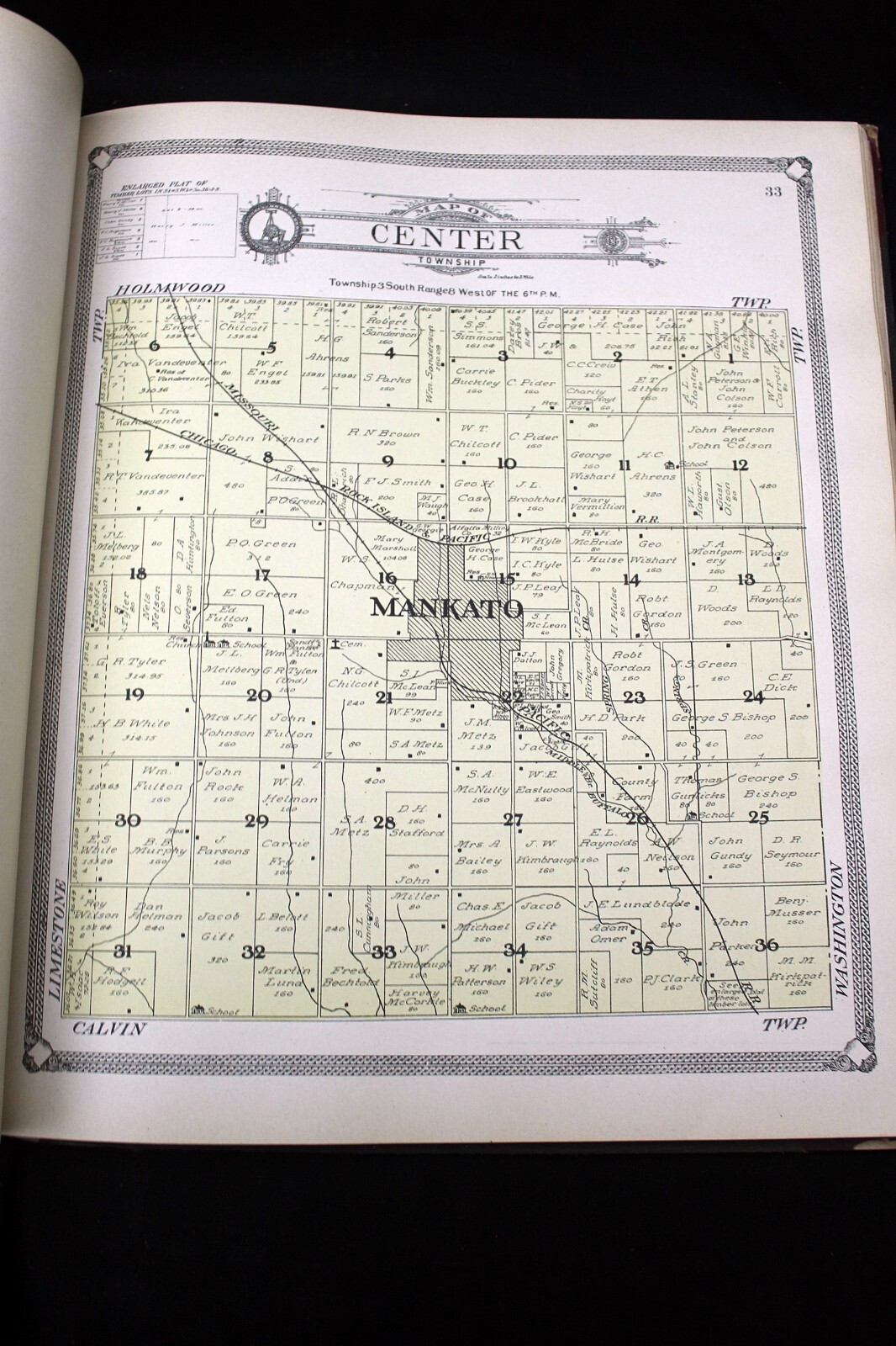 Standard Atlas of Jewell County Kansas 1908 Original Colored Maps RARE