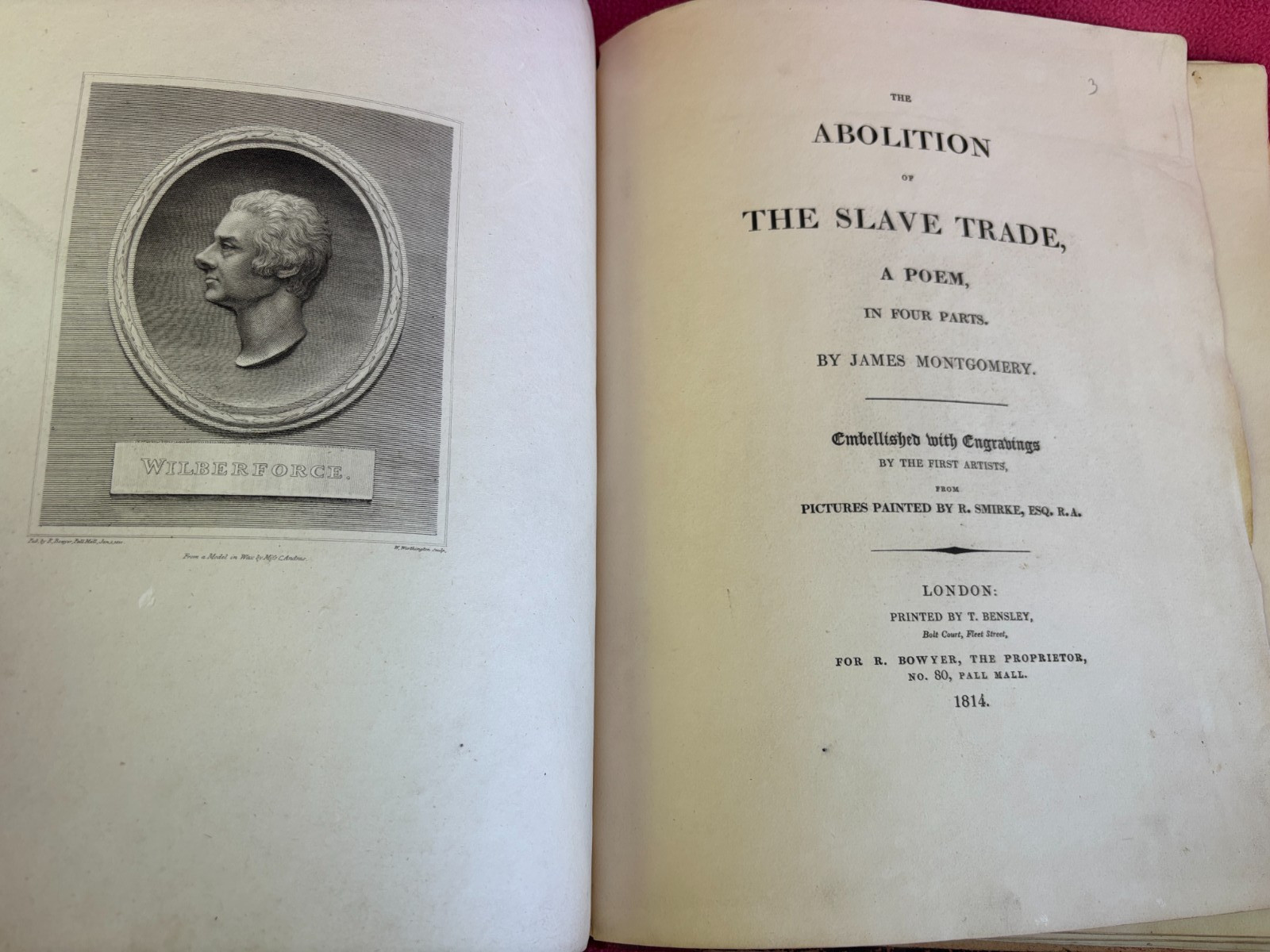 ABOLITION OF SLAVE TRADE A POEM book JAME MONTGOMERY engravings 1814 r.smirke