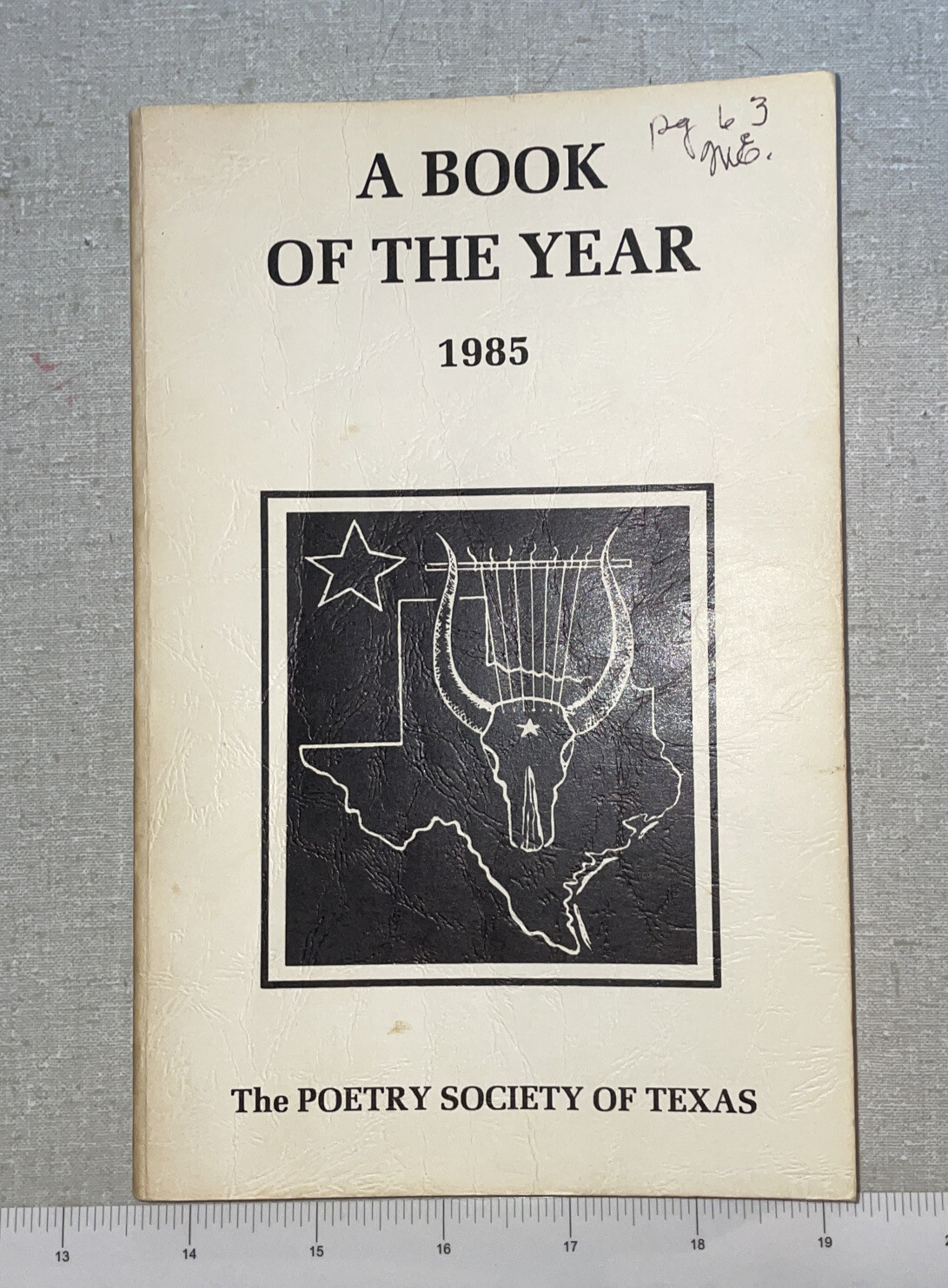 Poetry Society Of Texas – Book Of The Year 1985 – PB