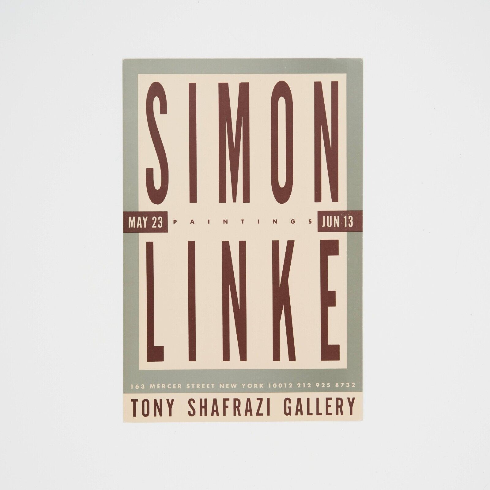 Jean-Michel Basquiat / Simon Linke 1987 Tony Shafrazi Invitation Invite