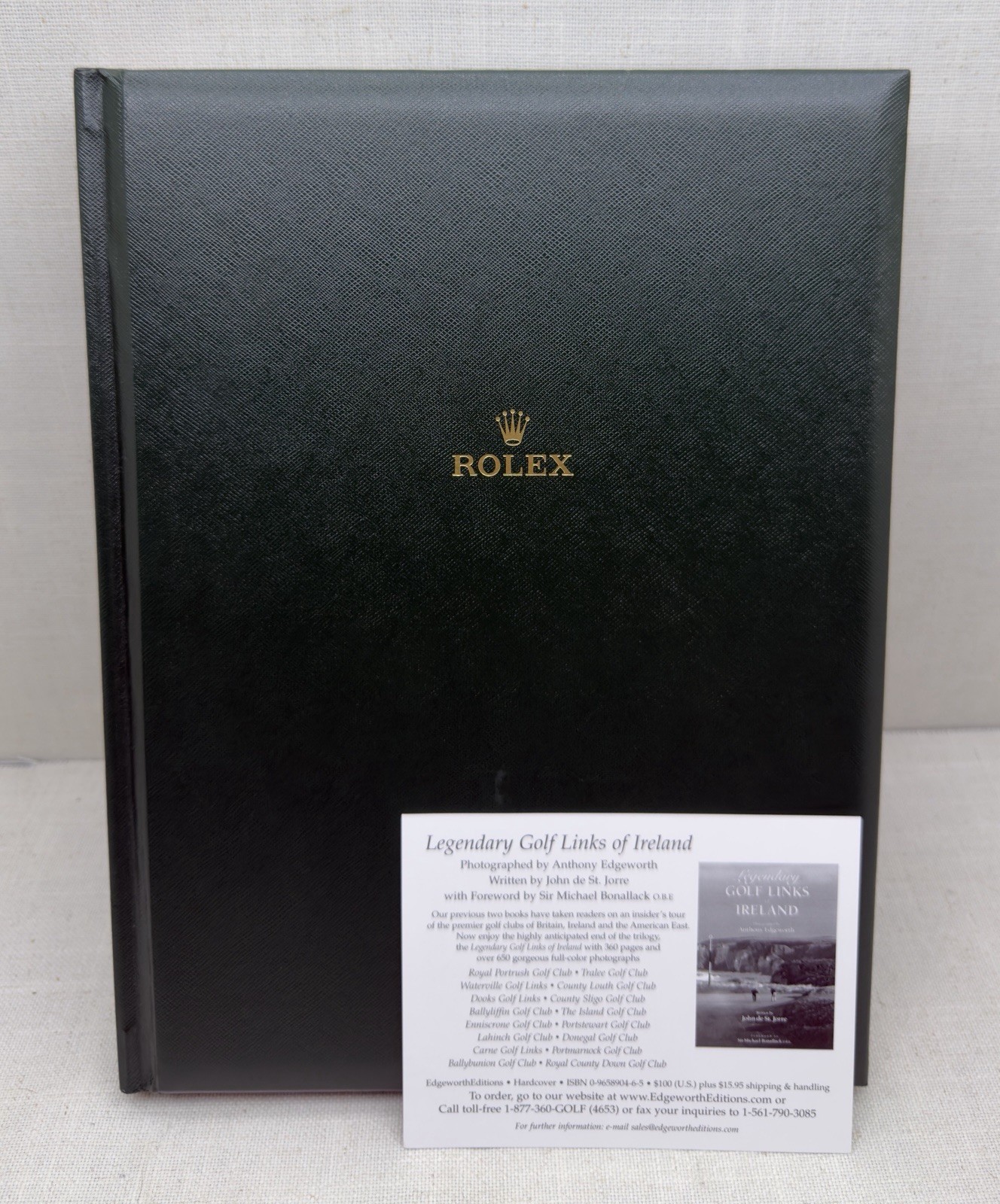 Rolex Legendary Golf Links of Ireland By Edgeworth De St. Jorre Collectors Book