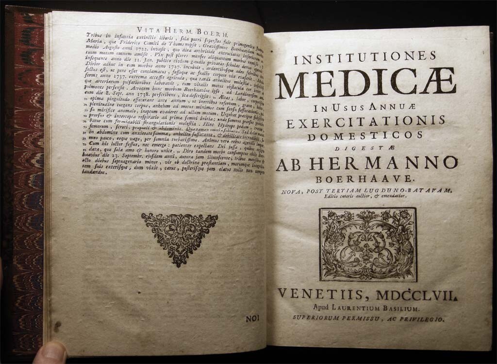 1757 HERMANN BOERHAAVE LATIN OPERA OMNIA MEDICA VENICE IMPRINT