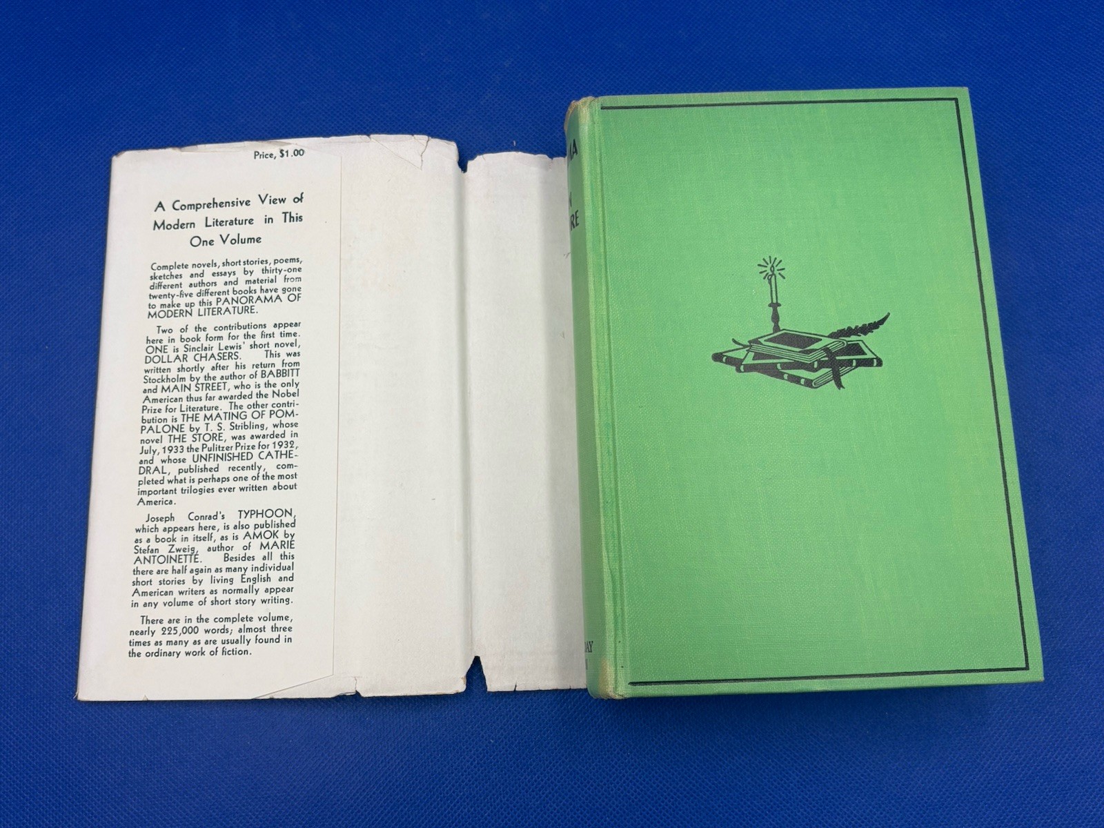 The Panorama of Modern Literature (1934) First Edition, Vintage Hardcover DJ