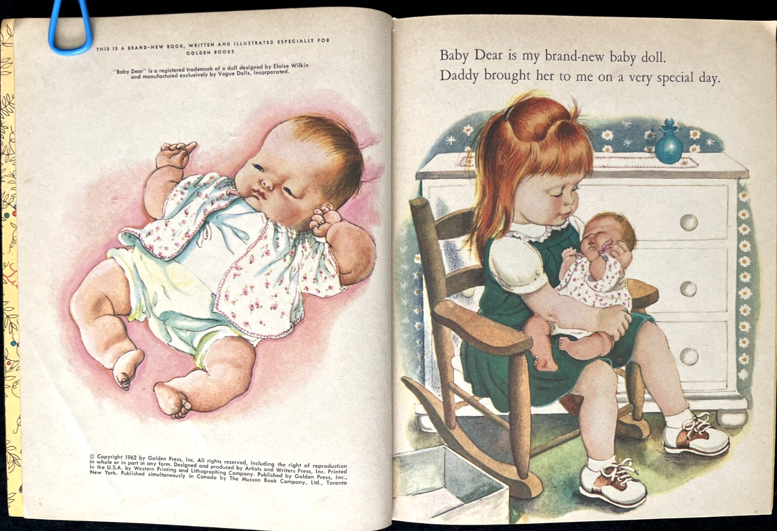BABY DEAR ~ true 1st „A“ ed. children’s Little Golden Book #466, Eloise Wilkin