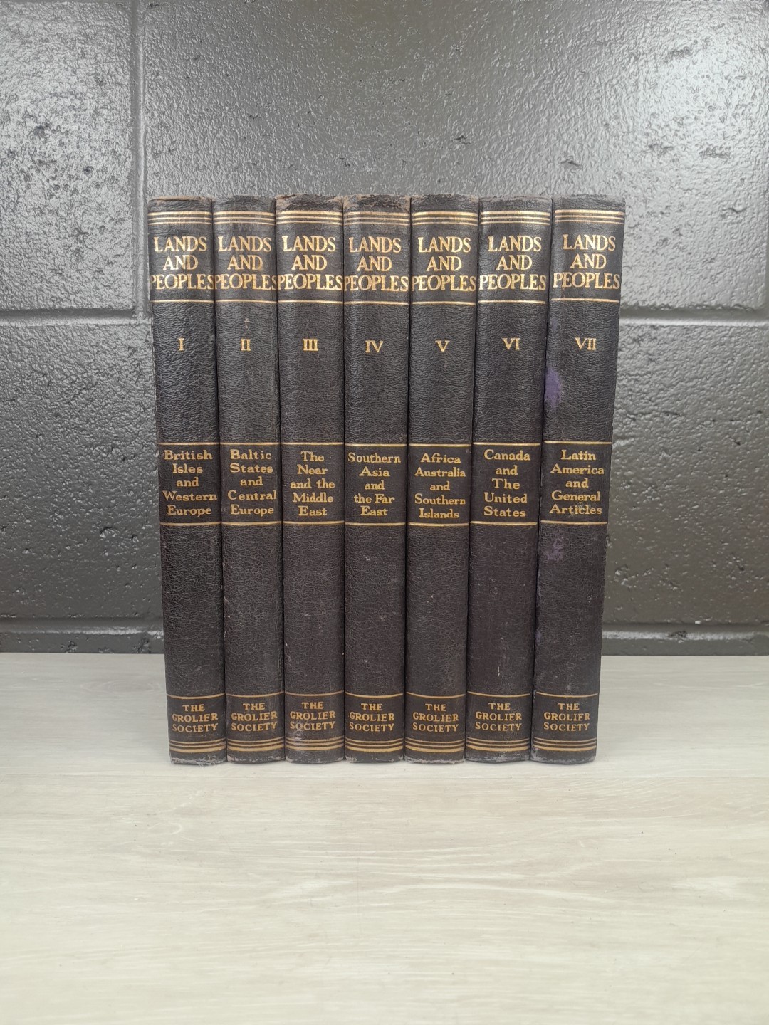 1954 Lands and Peoples Complete Book Set Volumes 1-7 The Grolier Society