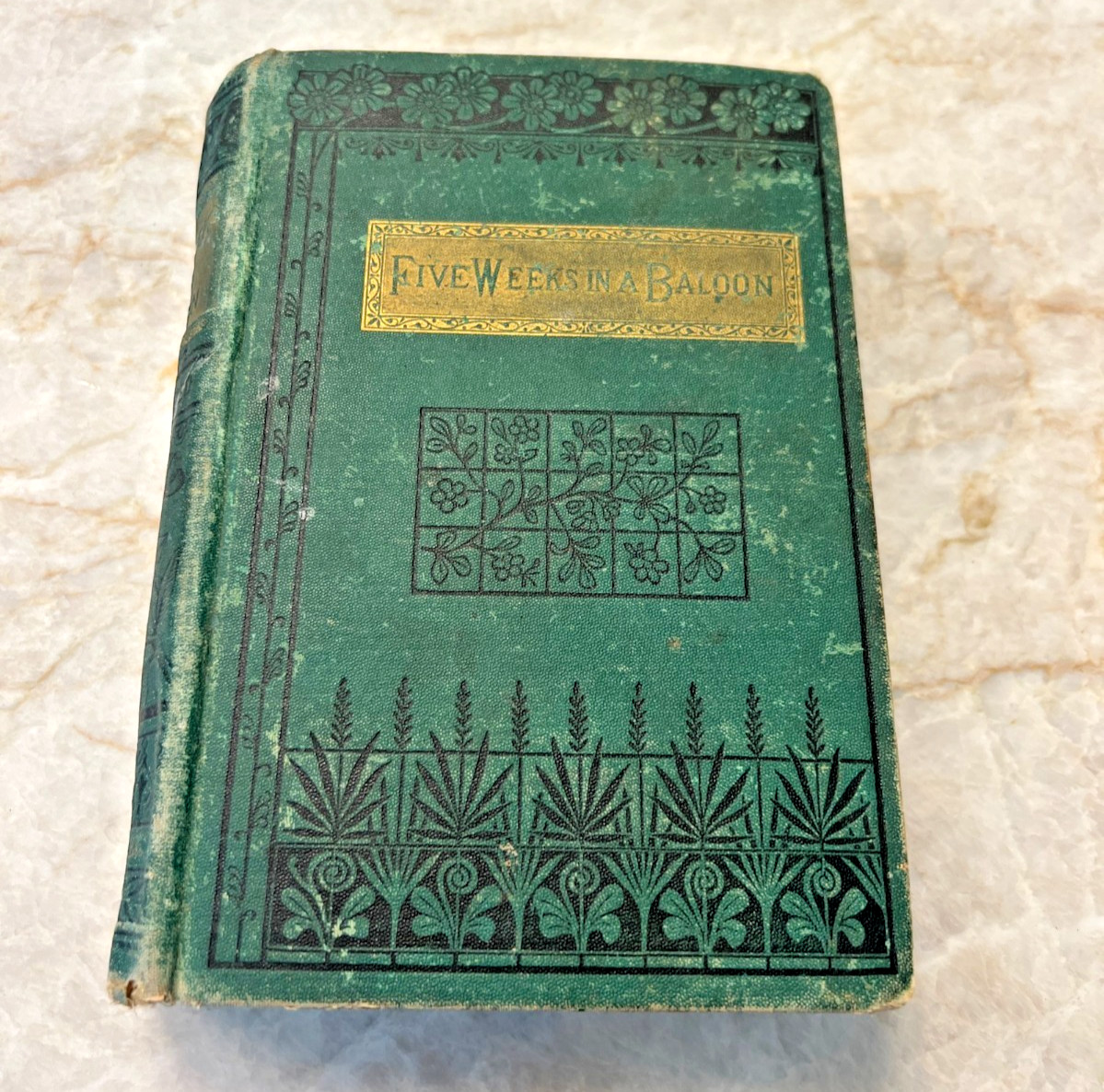 Five Weeks In a Balloon by Jules Verne – 1882 HC – Error Cover „Baloon“ – Rare