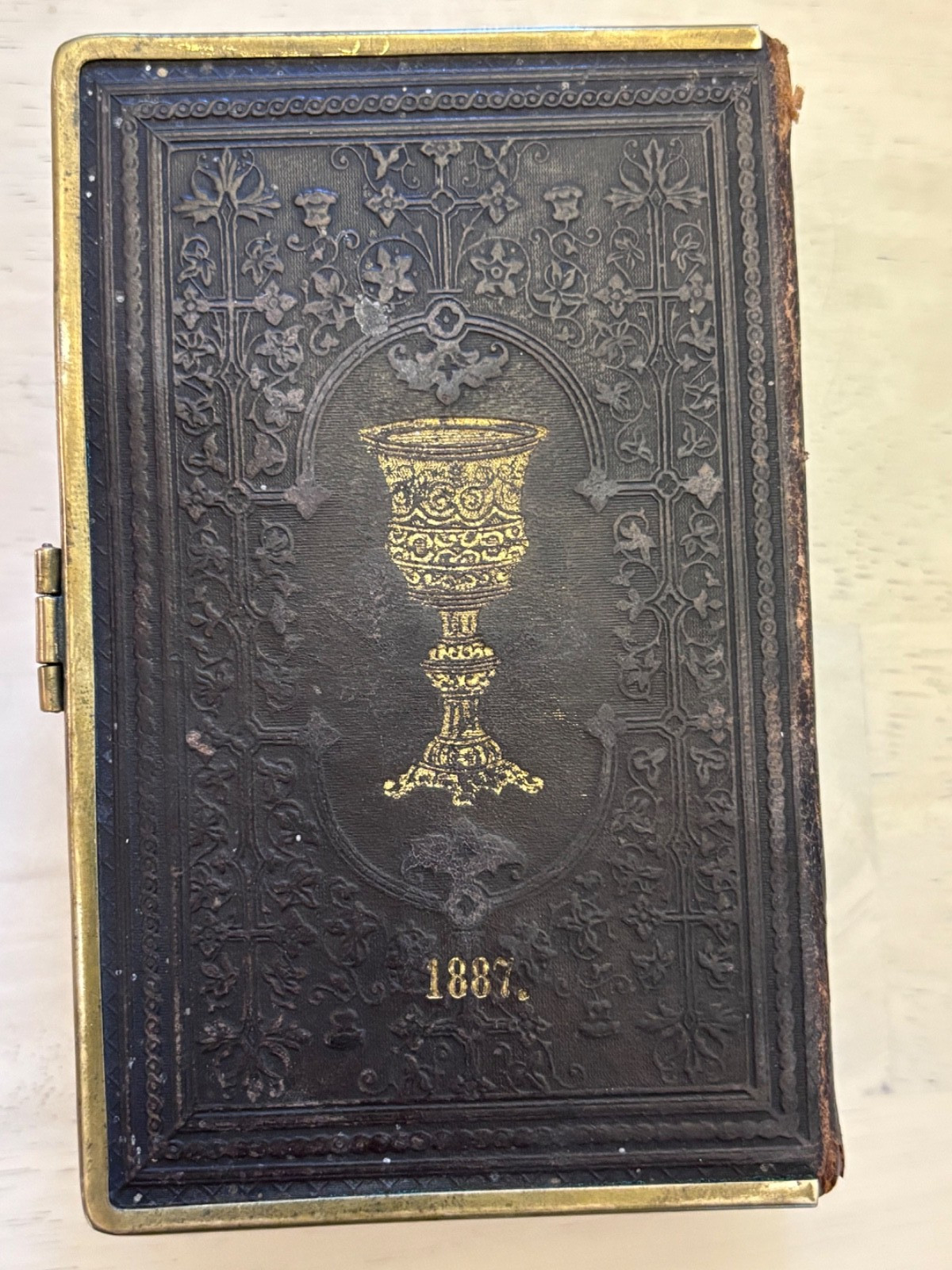 Antique 1887 Norwegian Danish Lutheran Landstads Salmebog Hymnal Brass Clasp