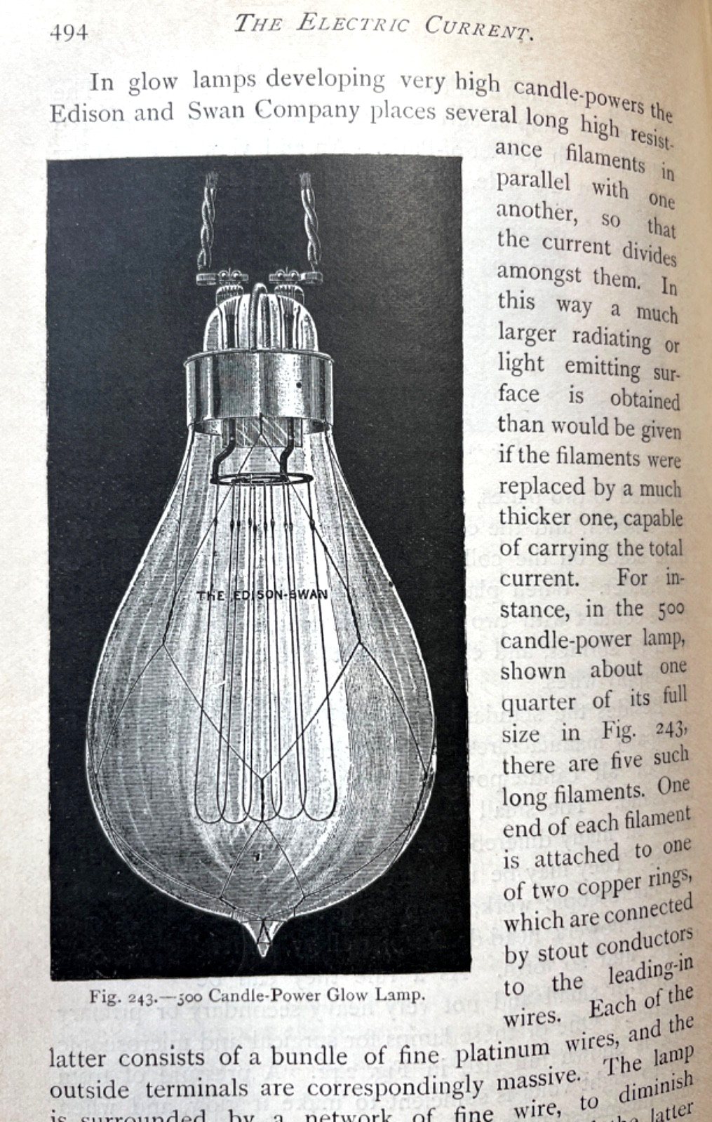 1894 First Edition The Electric Current Walmsley Tesla Edison 379 Illustrations