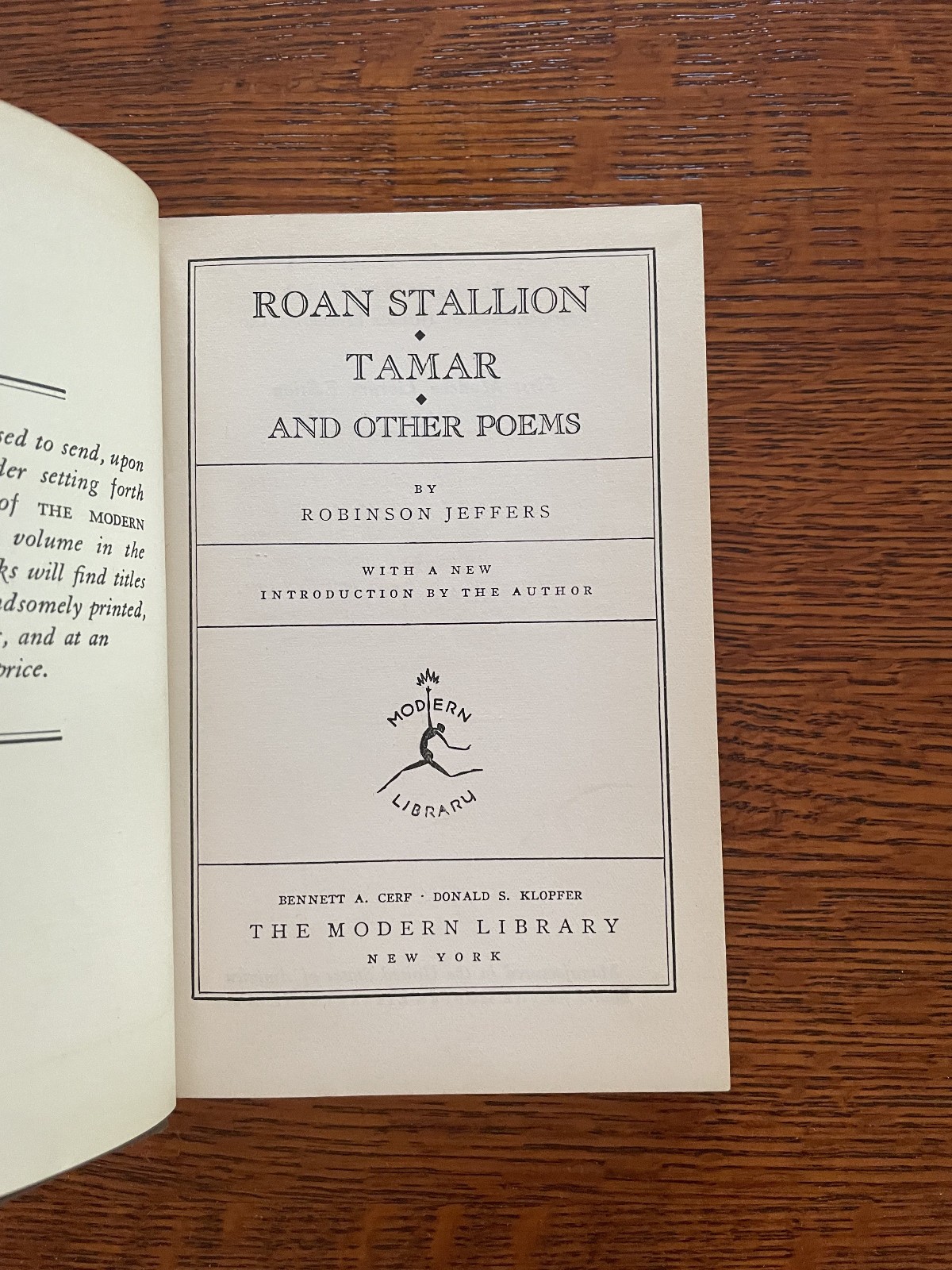 Modern Library Flexi w/ Jacket – Roan Stallion by Robinson Jeffers, #118
