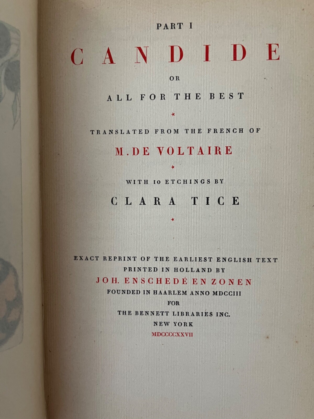 RARE Candide Part 1, 2 Voltaire Etchings by Clara Tice 1927 Limited edition DsVa