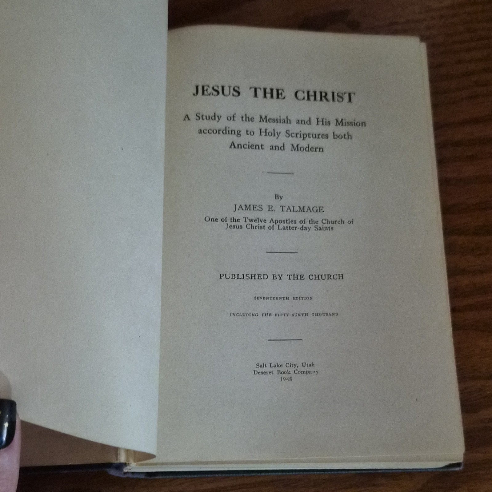 James E. Talmage Jesus the Christ Signed HC Deseret Salt Lake City 1948