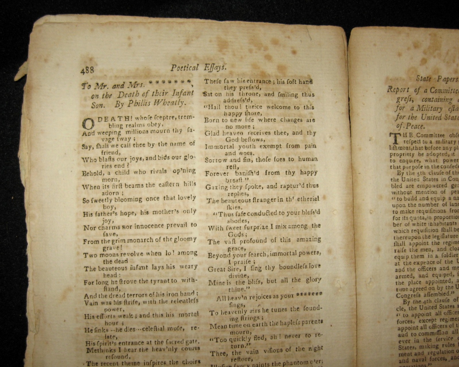 1784 PHILLIS WHEATLEY – Boston Magazine, SLAVE AFRICAN SLAVERY NEGRO ABOLITION