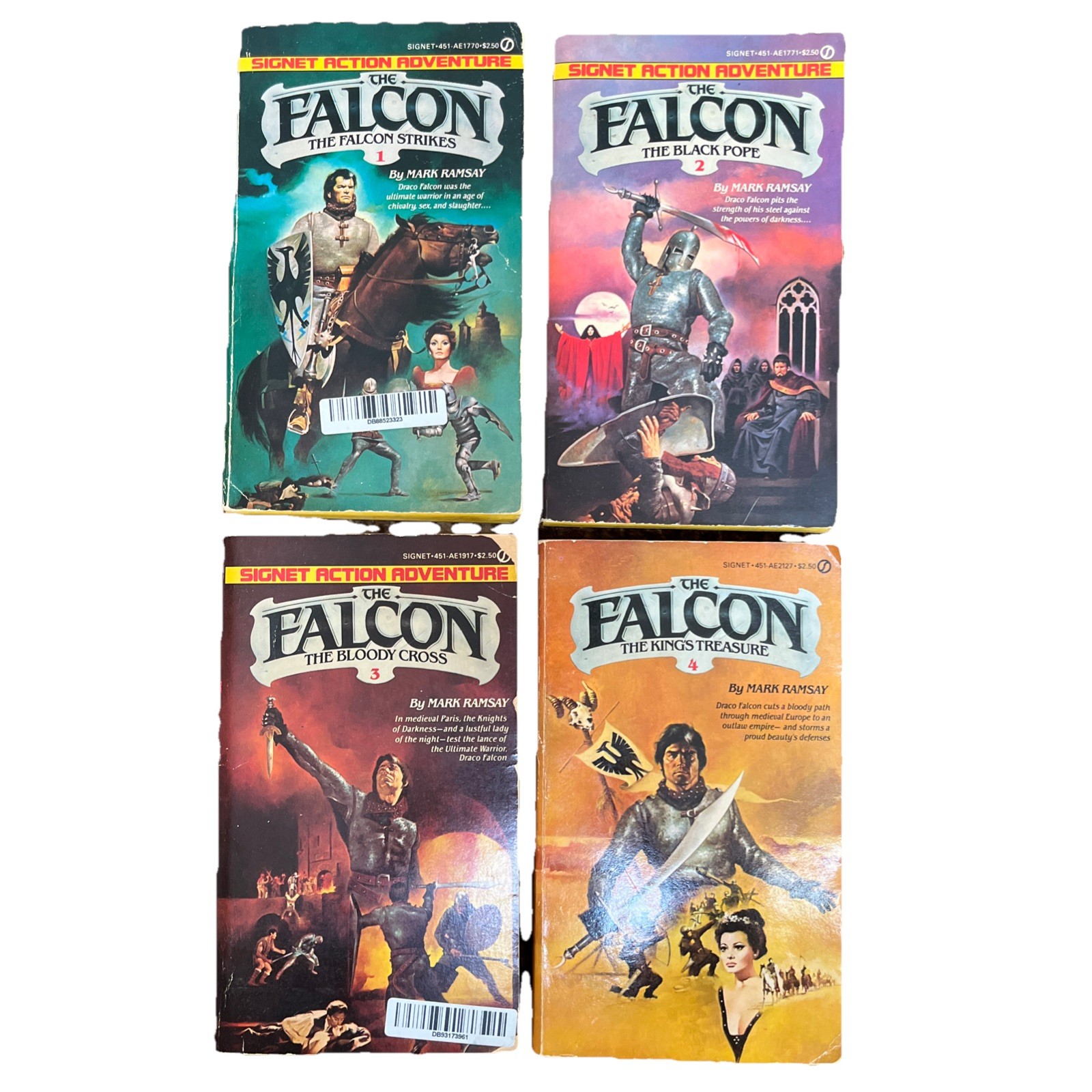 The Falcon Vol 1 – 4 by Mark Ramsay Signet Paperback Complete Set 1982-1983