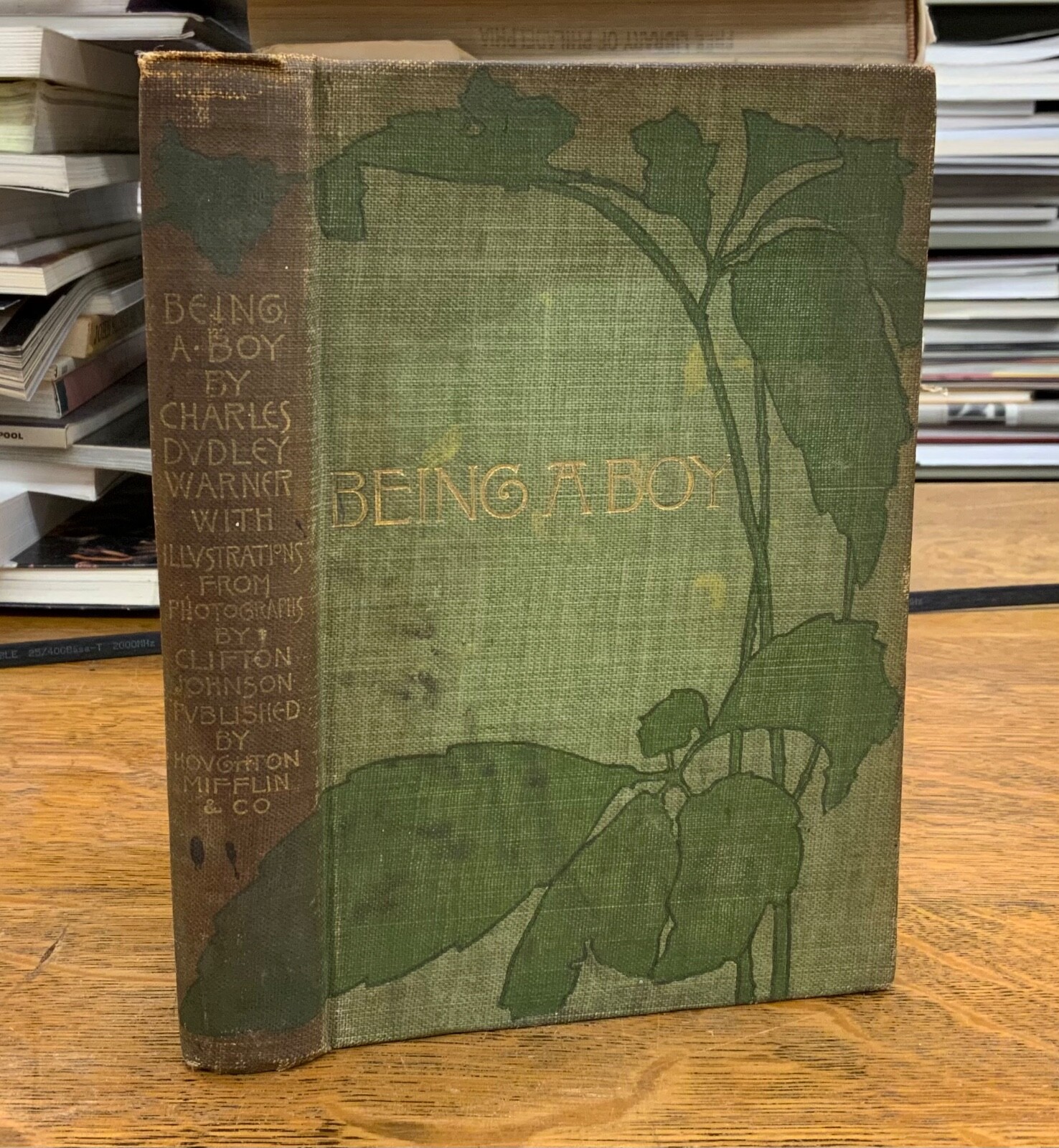 1897 Being a Boy, Charles Dudley Warner Inscription, Cover Art: Sarah Whitman