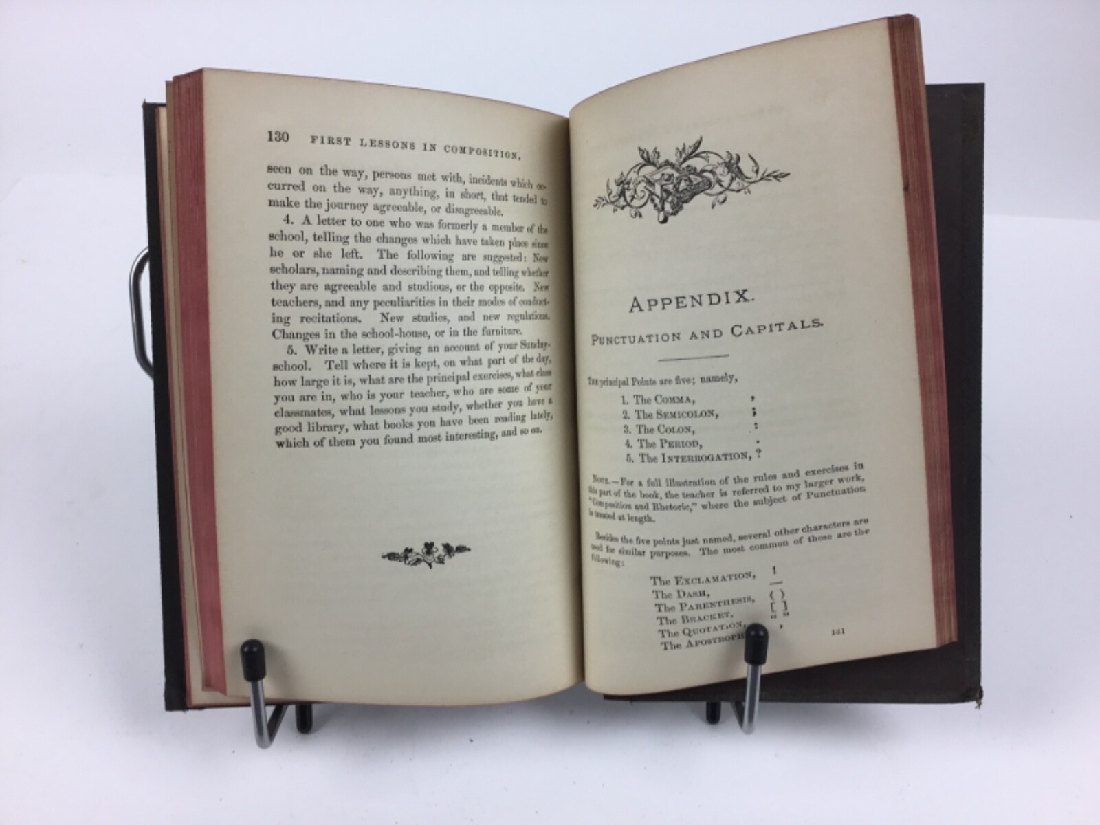 Antique 1870 Book, First Lessons in Composition by John S. Hart, Good Condition