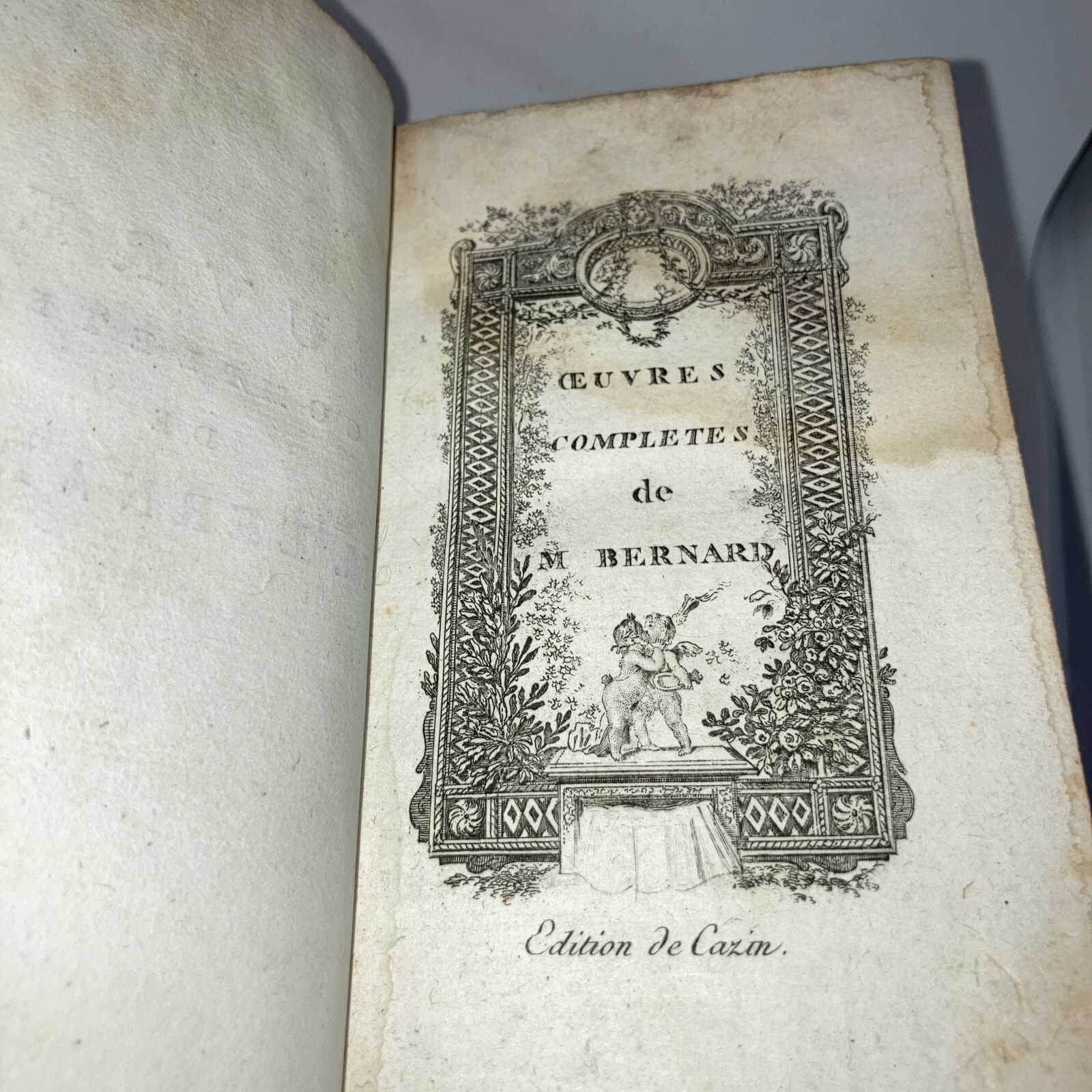 antique Oeuvres Completes de M. Bernard edition de Cezin French poems hardcover
