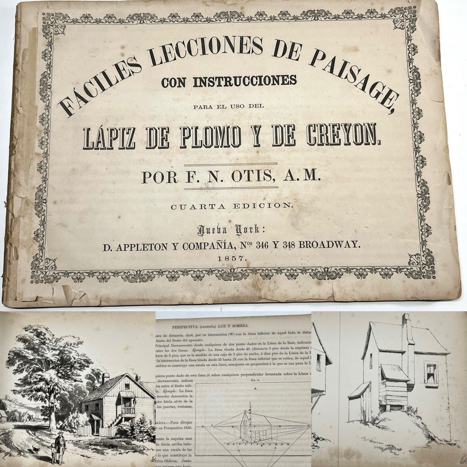 Rare 1857 Fessenden Nott Otis Perspectv Art Series Spanish Book Plates 1-18 OFF3