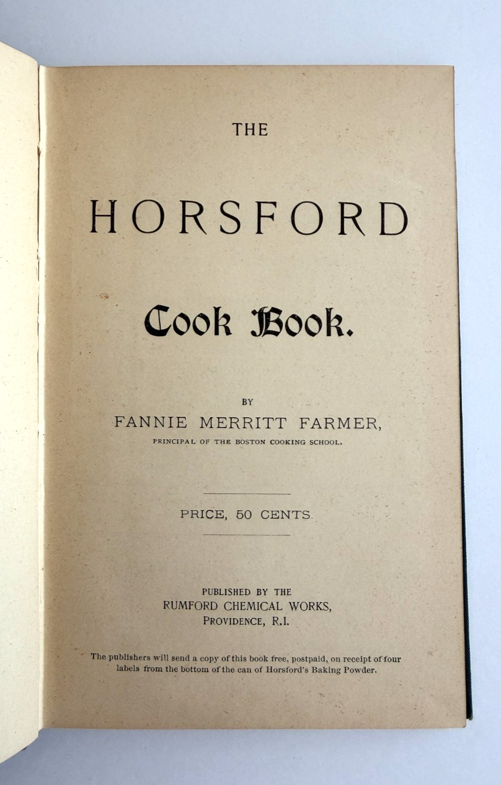 Antique 1895 Horsford Cook Book Fannie Farmer Boston Cooking School Hardcover 1s