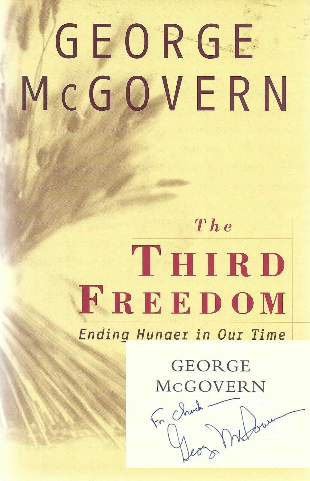 2001 Signed GEORGE McGOVERN FOOD SHORTAGES WORLD HUNGER UNITED NATIONS