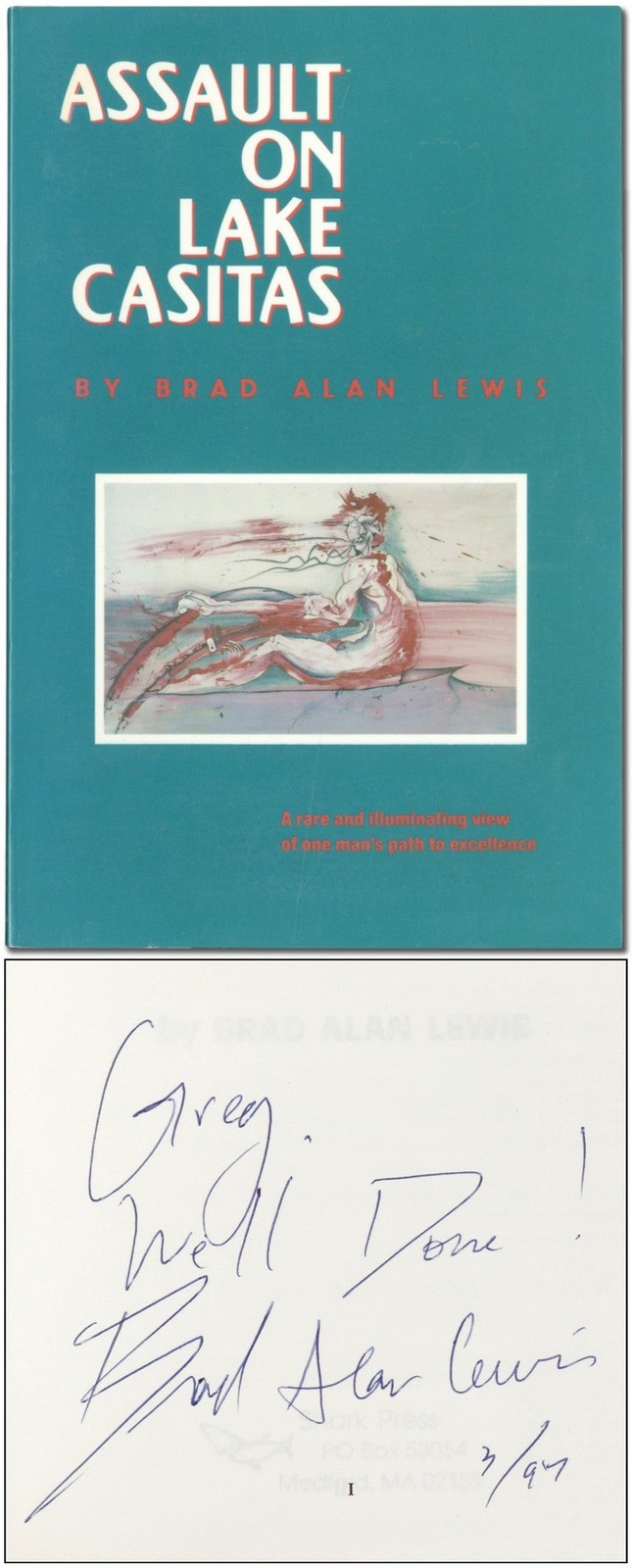 Brad Allen LEWIS, Greg LOUGANIS / Assault on Lake Casitas Signed 1st ed 1990
