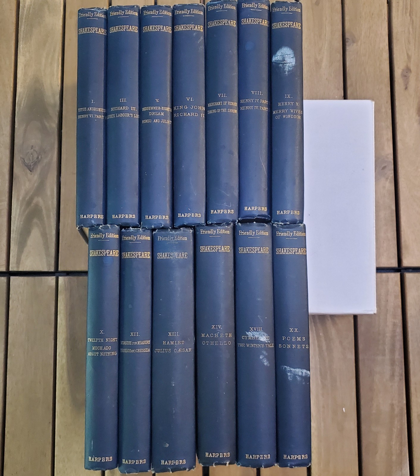 ANTIQUE Shakespeare Books Harper & Brothers 1884 Samuel Carson & Co UNCUT PAGES