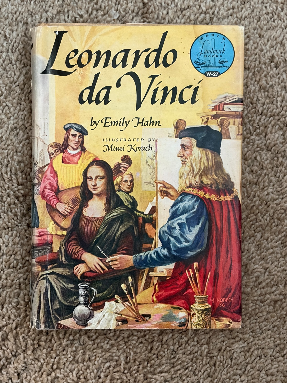 Leonardo Da Vinci (World Landmark Books #27) by Emily Hahn 1956 2nd Printing DJ