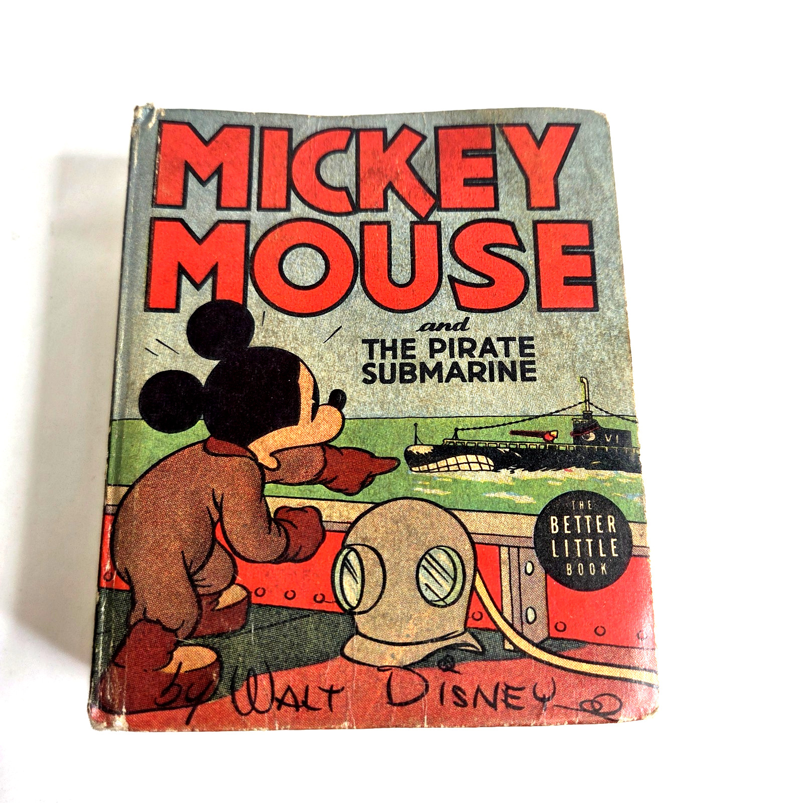 1939 Mickey Mouse Pirate Submarine Disney Big Little Book BLB
