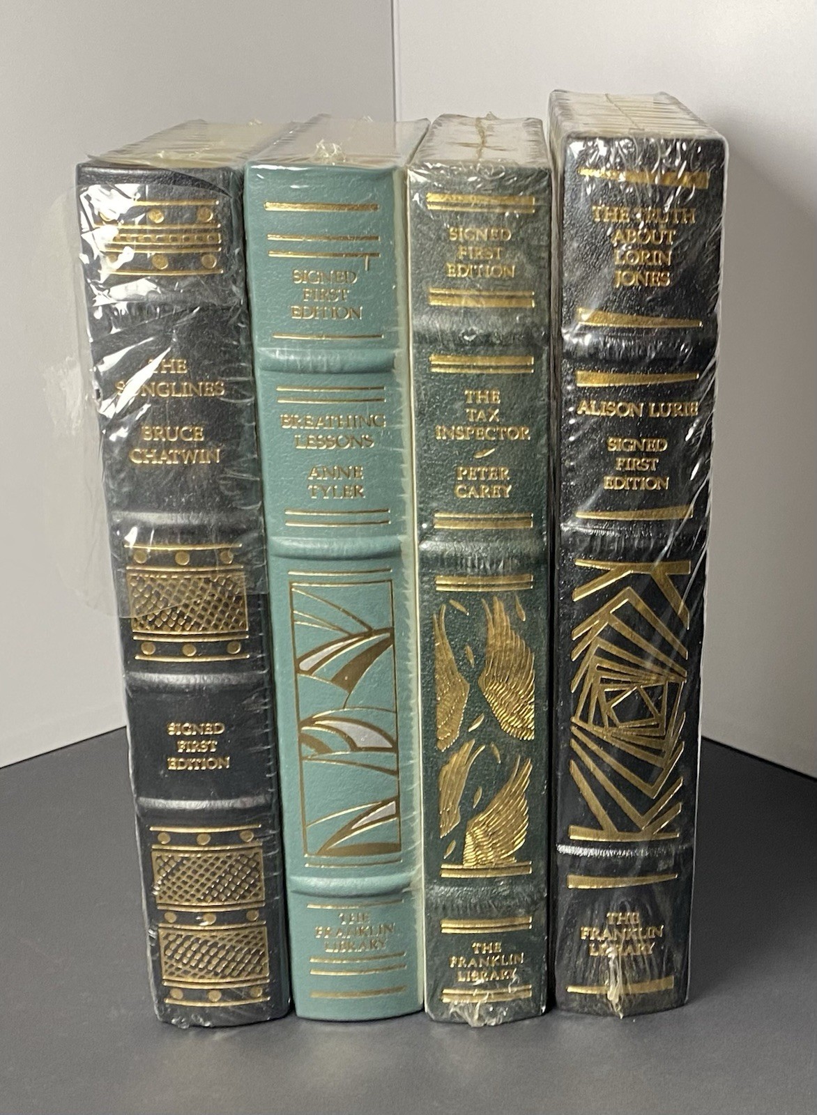 FRANKLIN LIBRARY Book Lot of 4 Signed First Leather Bound Books New SEALED