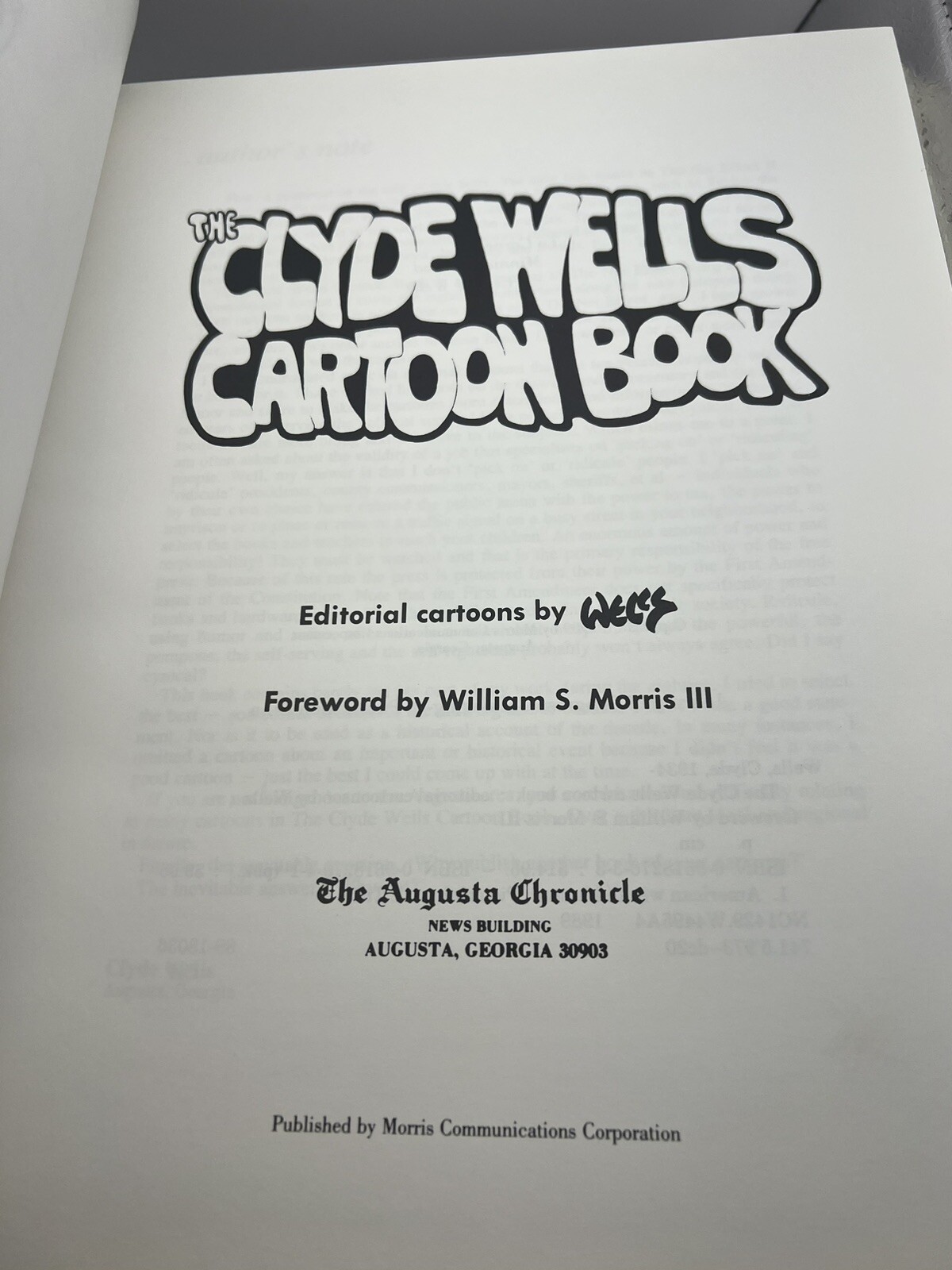 SIGNED – The Clyde Wells Cartoon Book By Clyde Wells 1989