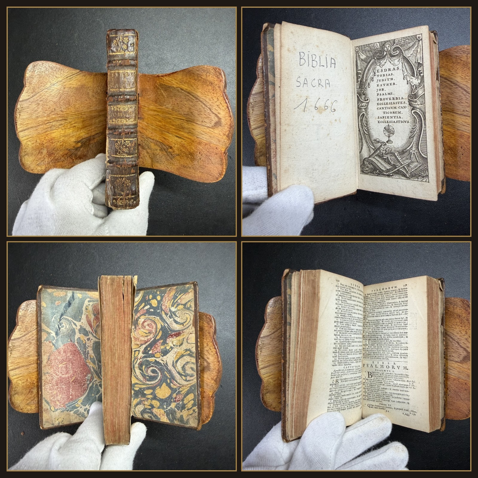 1666 ?? Miniature Latin Bible Biblia Sacra Vulgate Old Testament Vol 3 Only