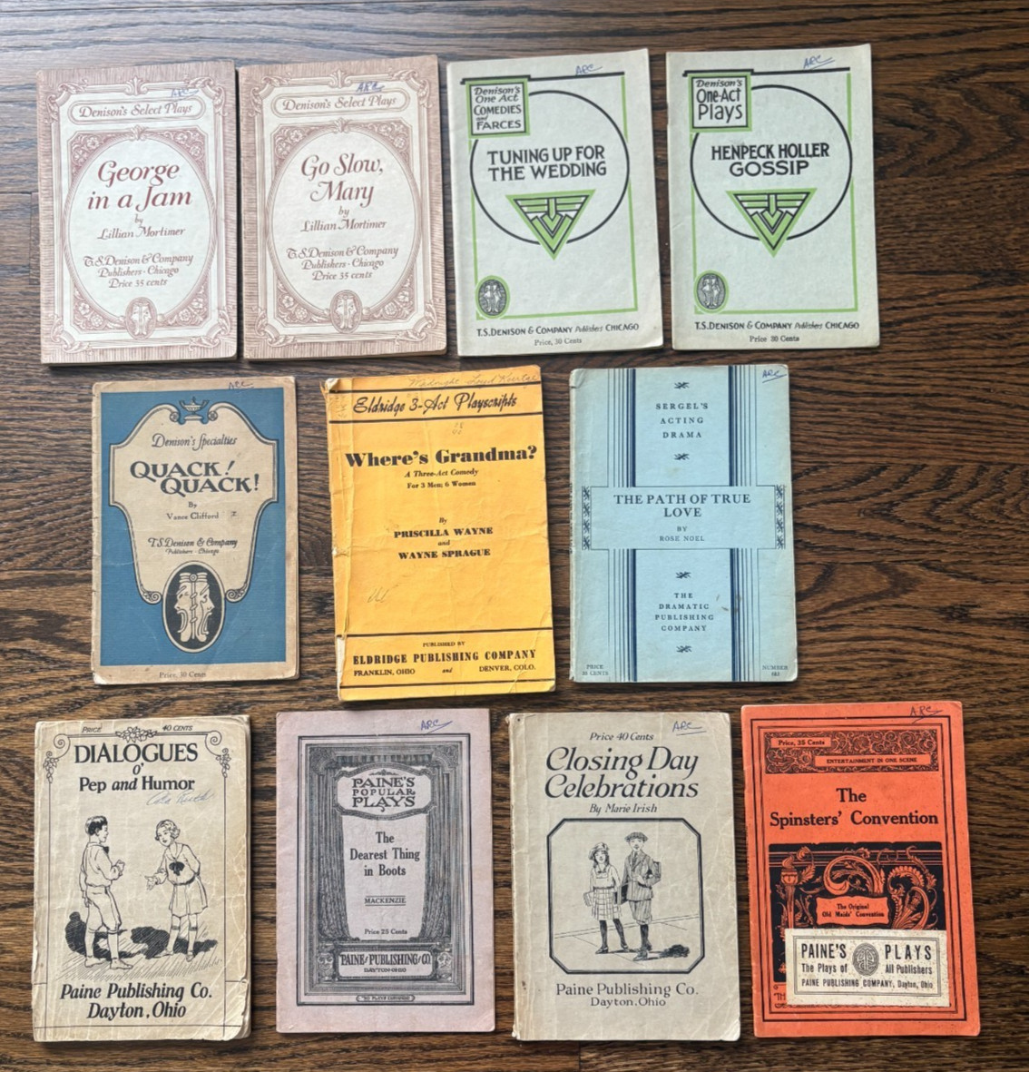 1920s Lot of 11 Play Booklets Denison Co Eldridge Dramatic and Paine Publishing