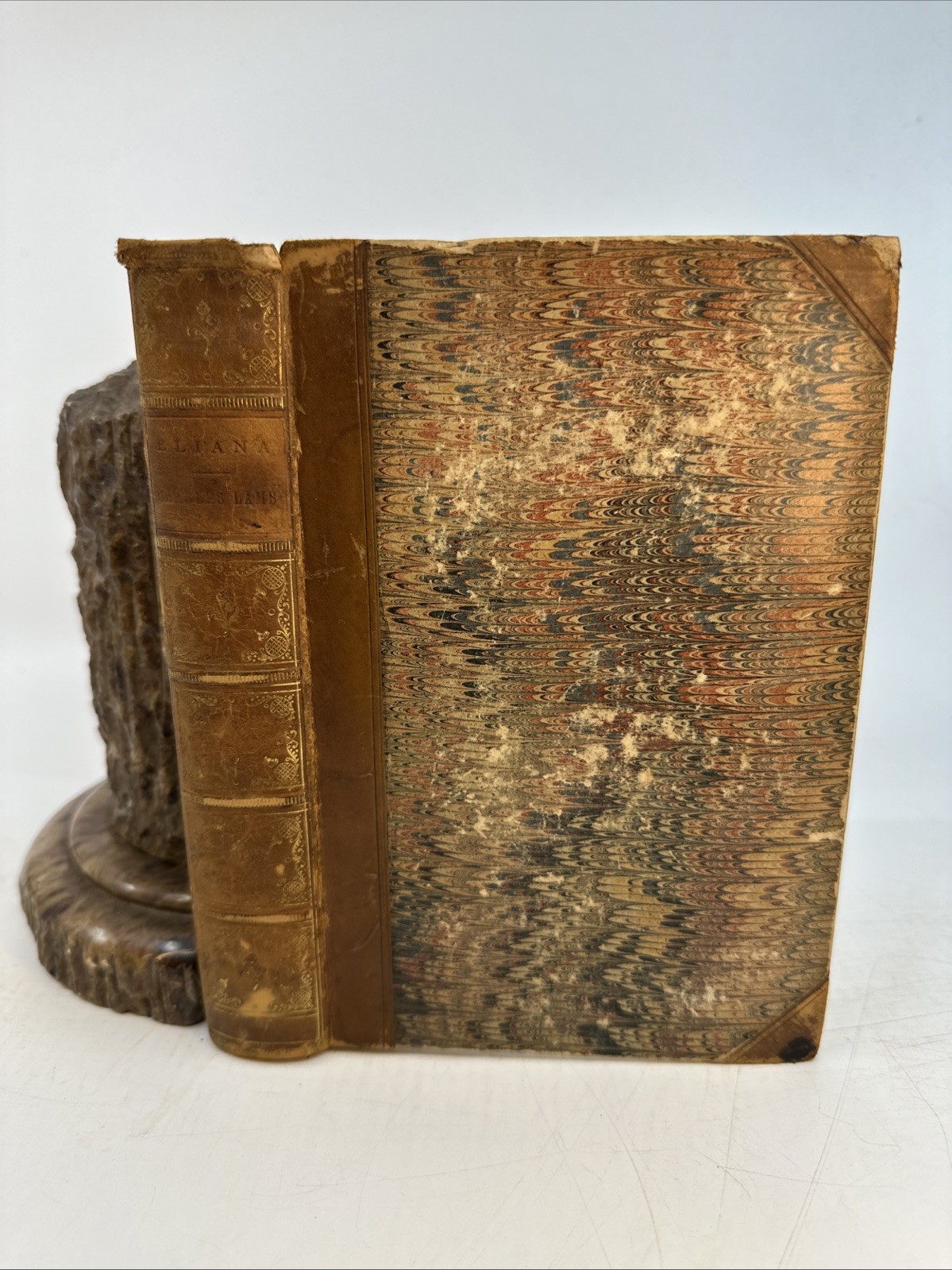 Lamb Eliana 1864 Half Leather Gilt Spine Essays Antiquarian (AE-72)
