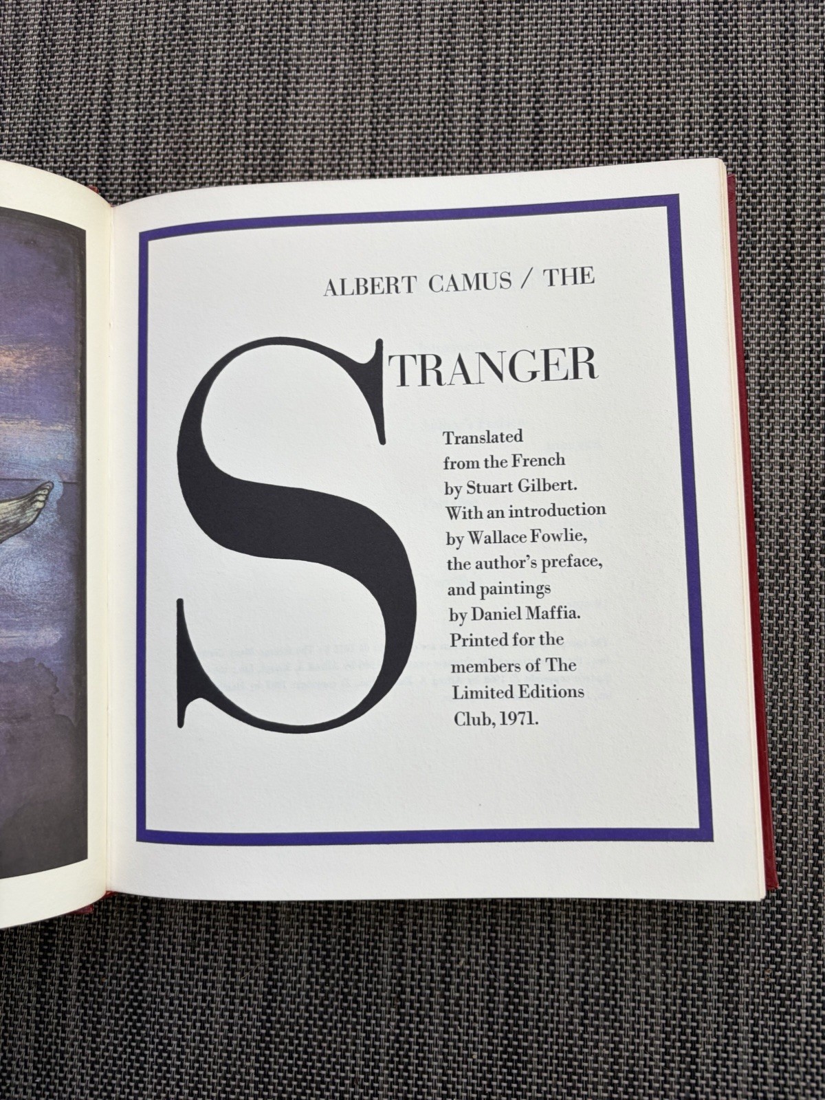 Albert Camus The Stranger SIGNED Daniel Maffia Limited Editions Club 1971 LEC