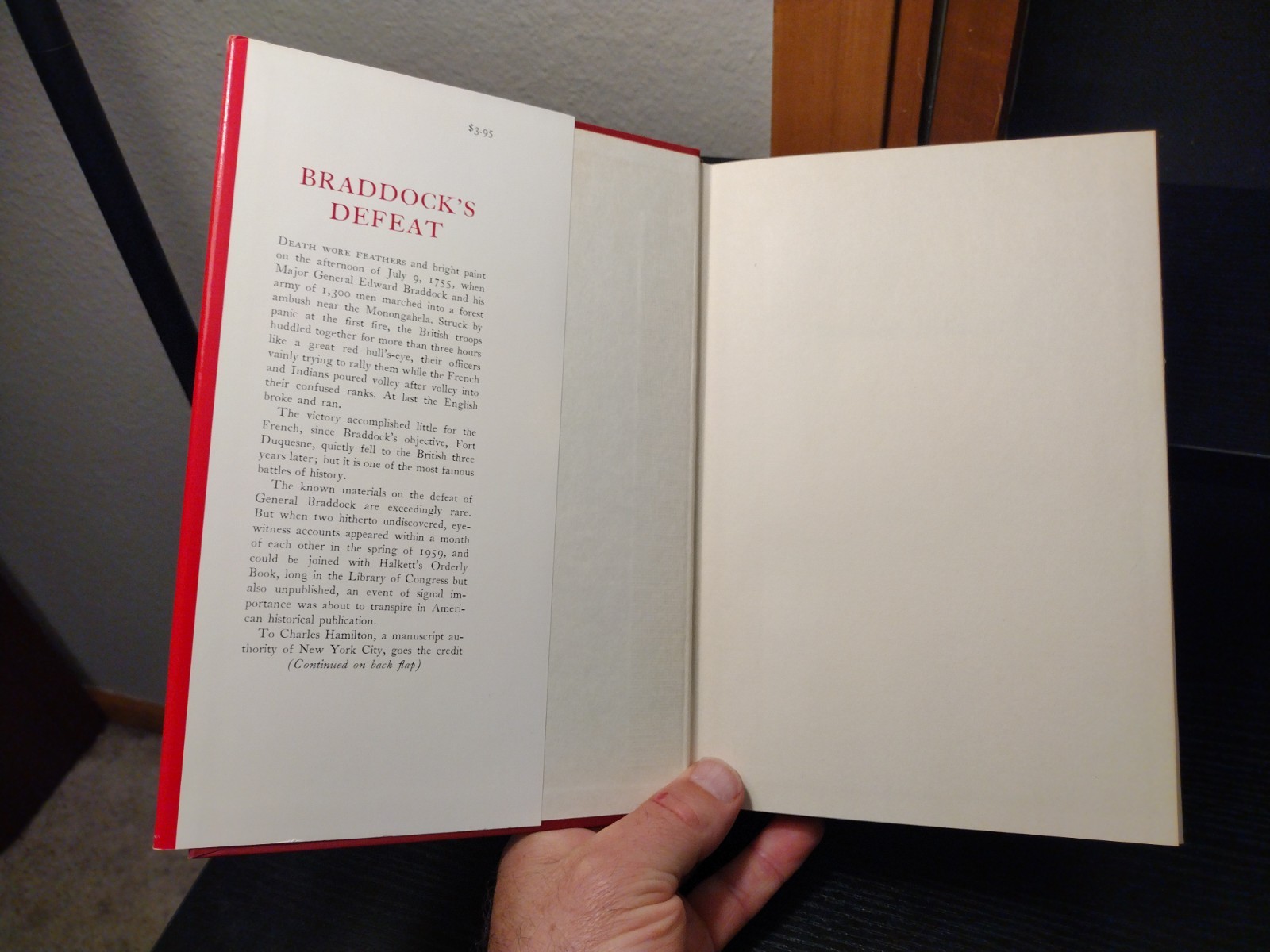 Braddock’s Defeat Edited From Original Manuscripts by Charles Hamilton 1959
