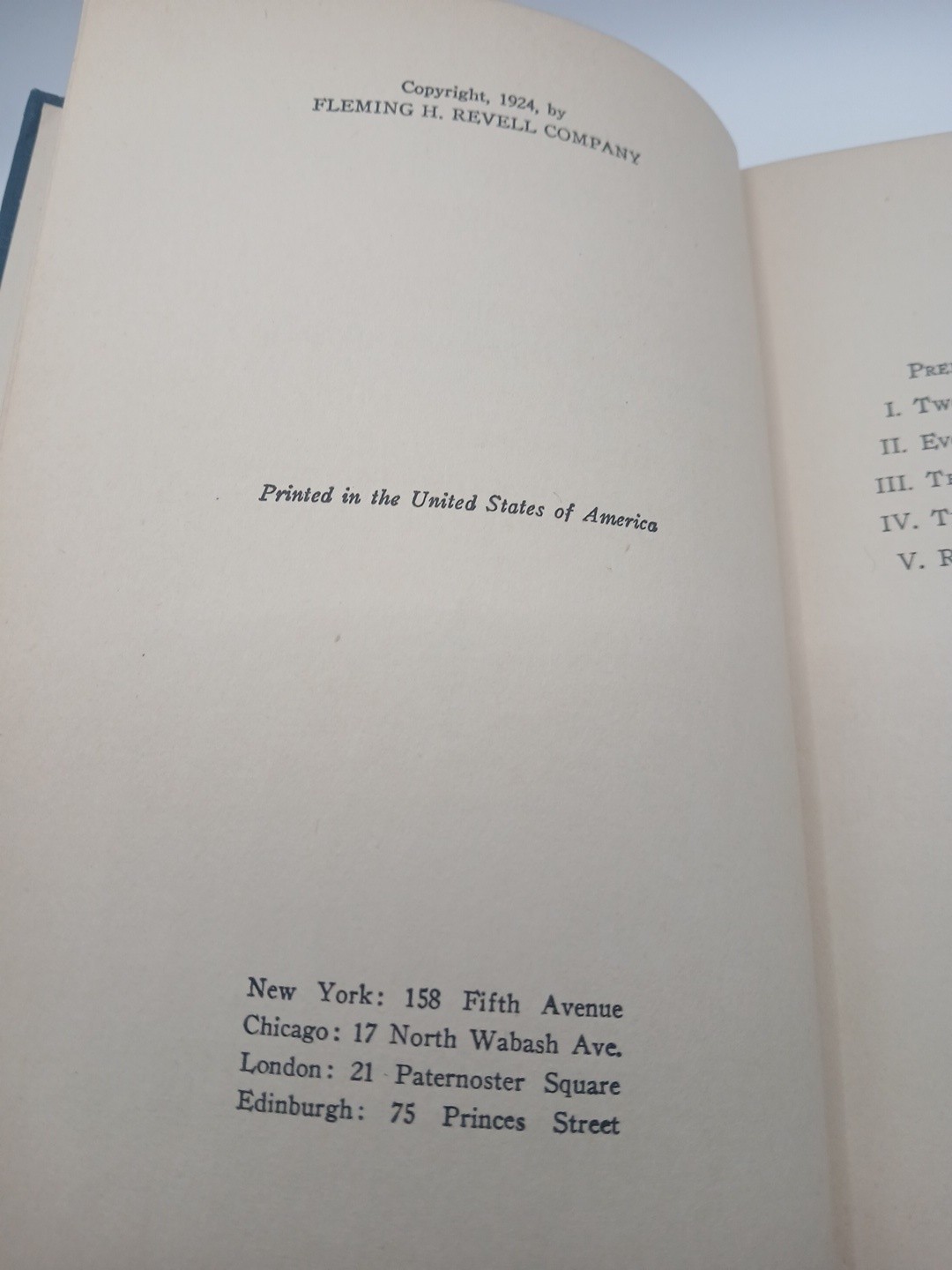 1924 CHARLES E. JEFFERSON. Five Present-Day Controversies VINTAGE HC
