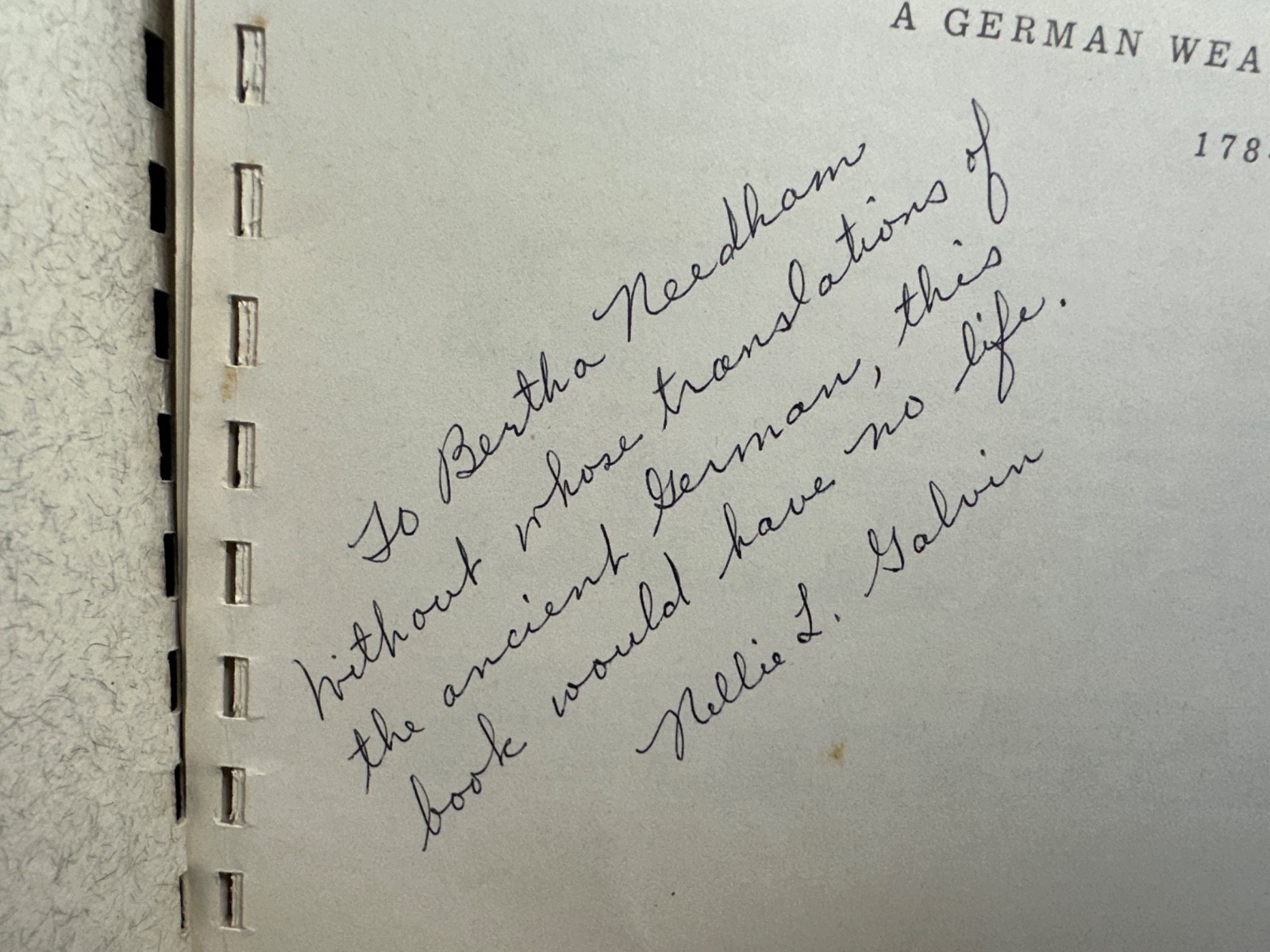 1961 A GERMAN WEAVER’S PATTERN BOOK 1784-1820, Nellie L. Galvin