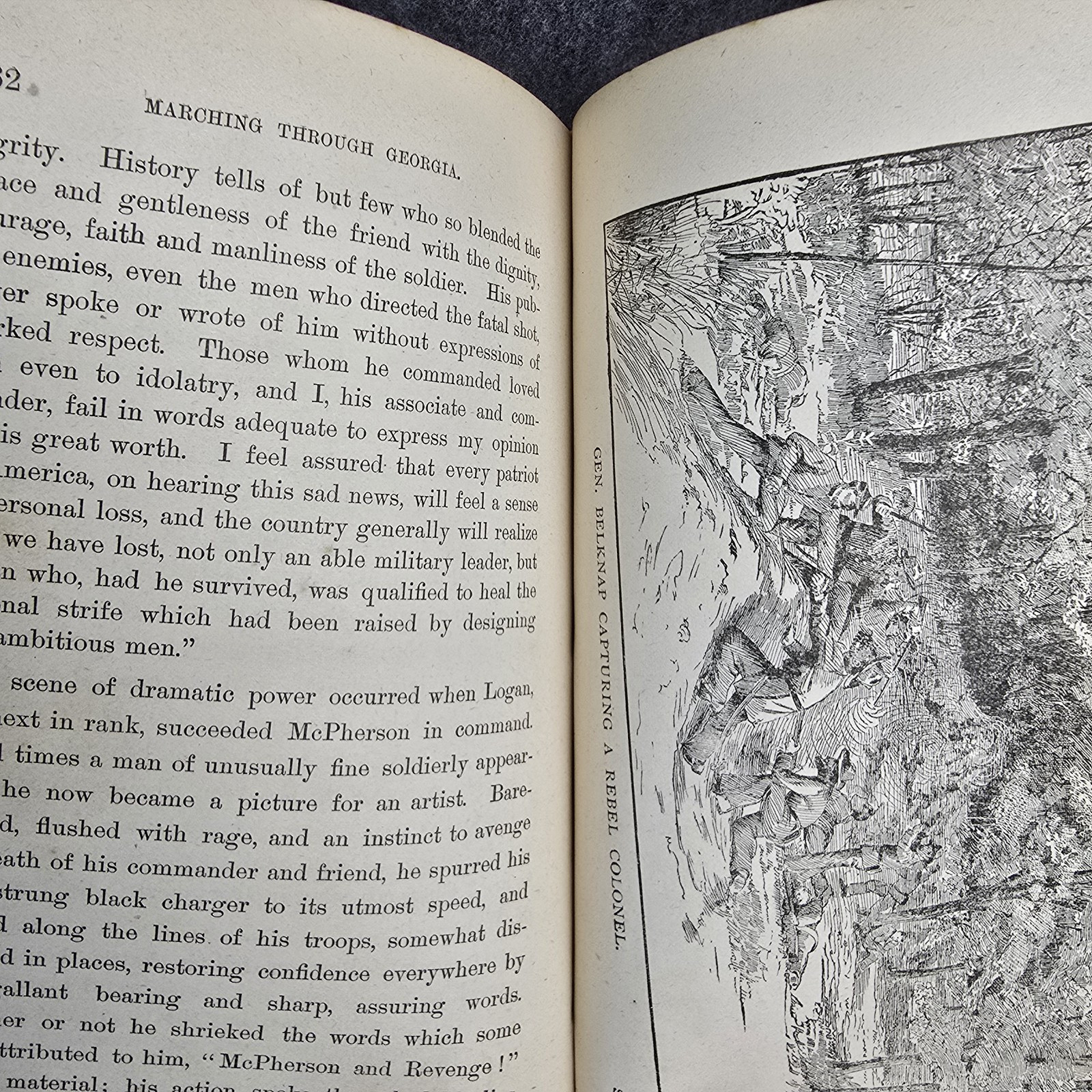 Antique Book 1890 Marching Through Georgia by F.Y. Hedley Illustrated Drawings